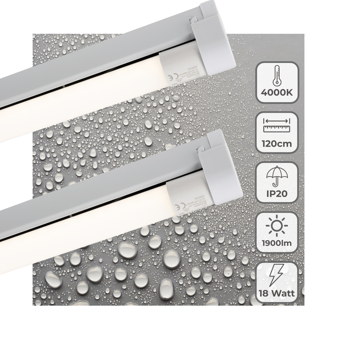 2 PACK - LED's Light LED licht balk 120 cm voor binnen - Armatuur inclusief LED TL buis - 1900 lm TL verlichting LED.nl