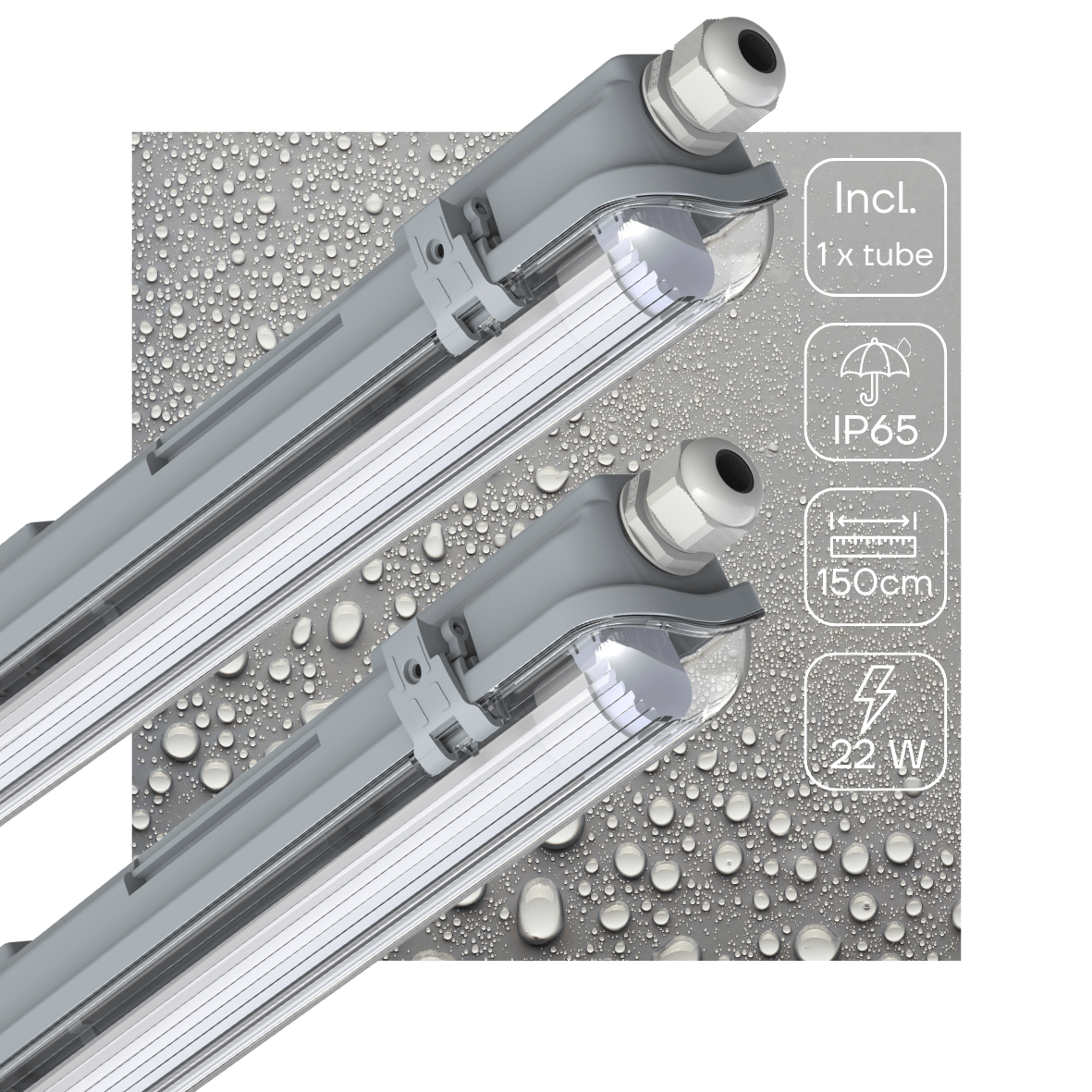 2 PACK - LED's Light LED TL armatuur 150 cm compleet met LED TL buis - 2880lm LED.nl