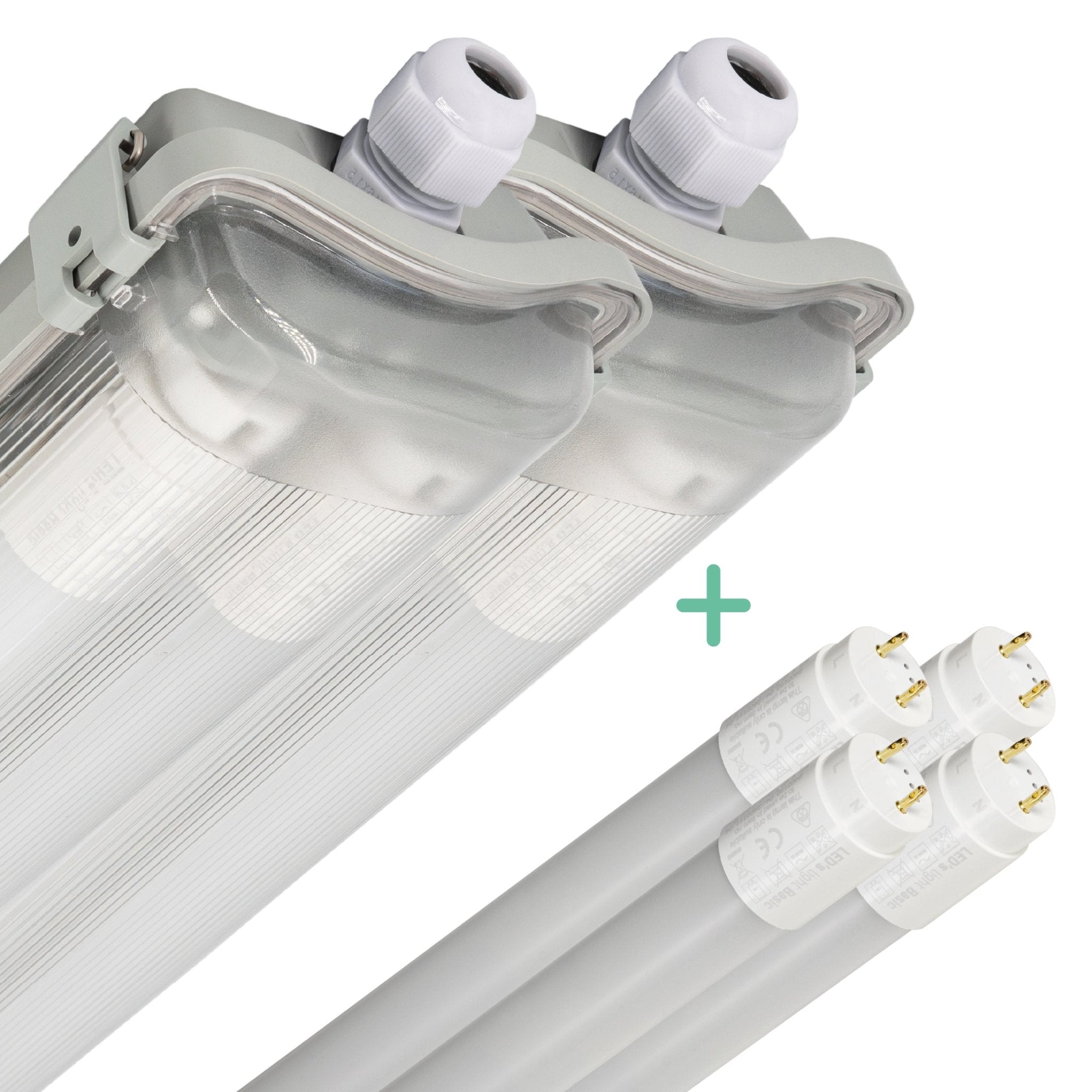 2 PACK - LED's Light LED TL dubbel armatuur 60 cm - Compleet met 2 LED TL buizen 60 cm - 2160lm LED.nl