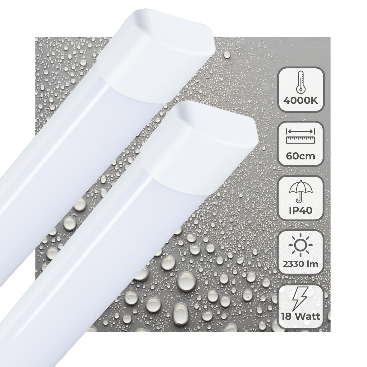 2 PACK - LED's Light LED TL lamp 60 cm voor binnen - Complete LED TL verlichting - 2330 lm TL verlichting LED.nl