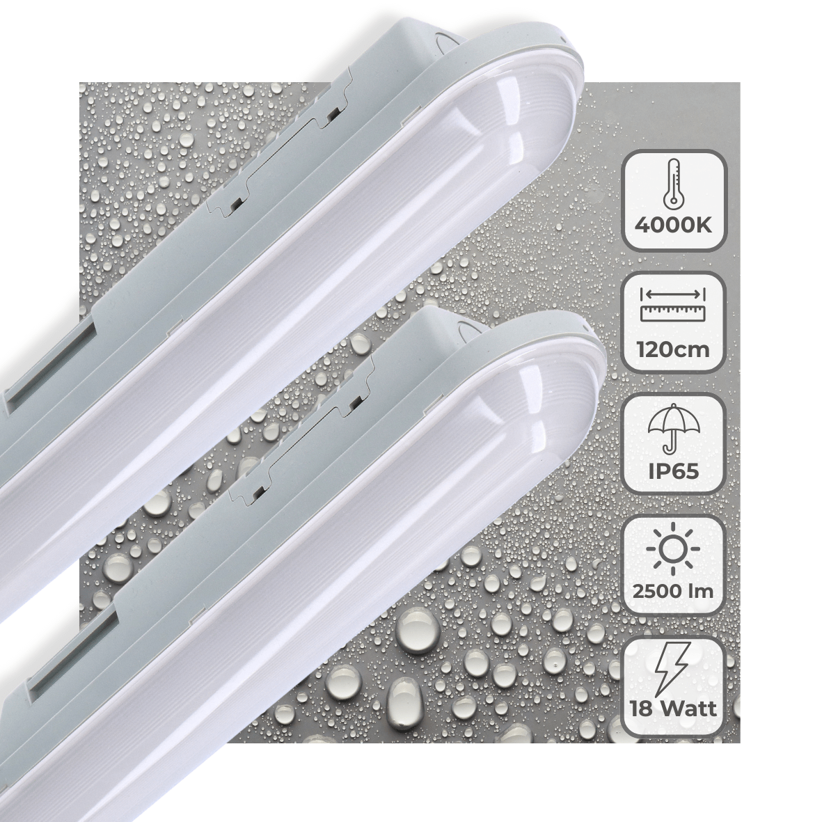 2 PACK - LED's Light Universele LED TL verlichting compleet 120 cm - voor binnen en buiten - 2500 lm TL verlichting LED.nl