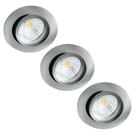 3 PACK - LED's Light Pro LED Inbouwspot Nikkel - DimToWarm - Ø 68mm - Kantelbaar - Warm wit licht - CRI95 Inbouwspots LED.nl