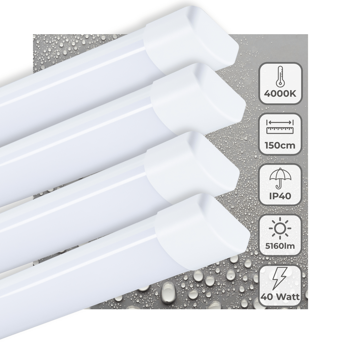 4 PACK - LED's Light LED TL lamp 150 cm voor binnen - Complete LED TL verlichting - 5160 lm TL verlichting LED.nl