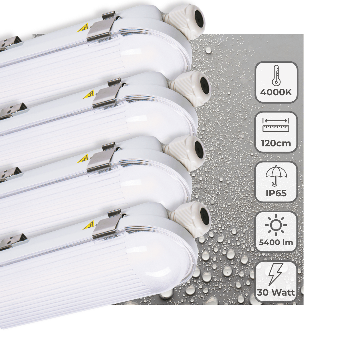 4 PACK - LED's Light Pro TL armatuur 120 cm - Energielabel B - Dimbaar licht - 5400 lm TL verlichting LED.nl