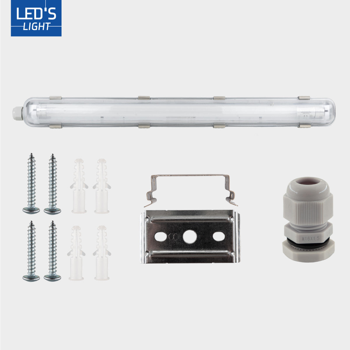 LED's Light Complete LED TL lamp met LED buis 150 cm - Binnen en buiten - 3060lm - 16.5W - 4000K - 185lm/w - Energielabel B TL verlichting LED.nl