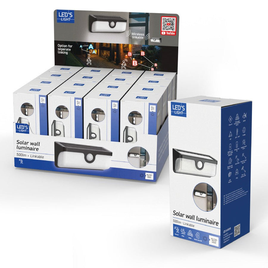 LED-Solar-Wandleuchte mit Bluetooth-Verbindung und Bewegungssensor - LED.de