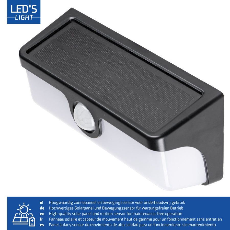 LED-Solar-Wandleuchte mit Bluetooth-Verbindung und Bewegungssensor - LED.de
