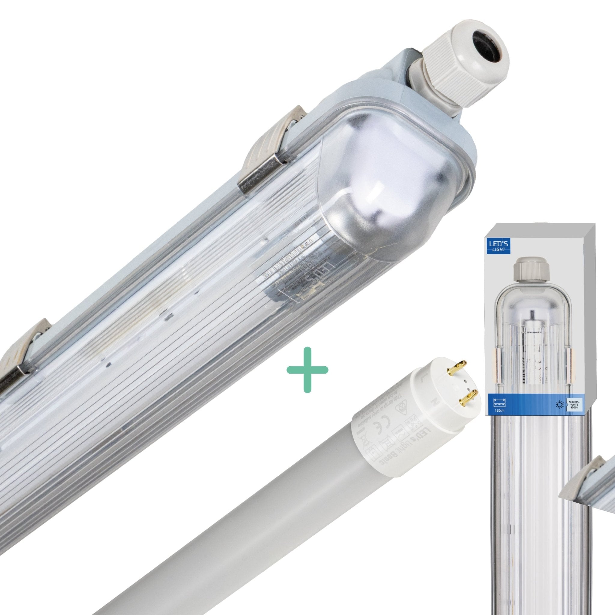 LED's Light Complete LED TL lamp met LED buis 120 cm - Binnen en buiten - 2130 lm - 1x11,5W - 4000K - High Efficiency - Energie Label B TL verlichting LED.nl
