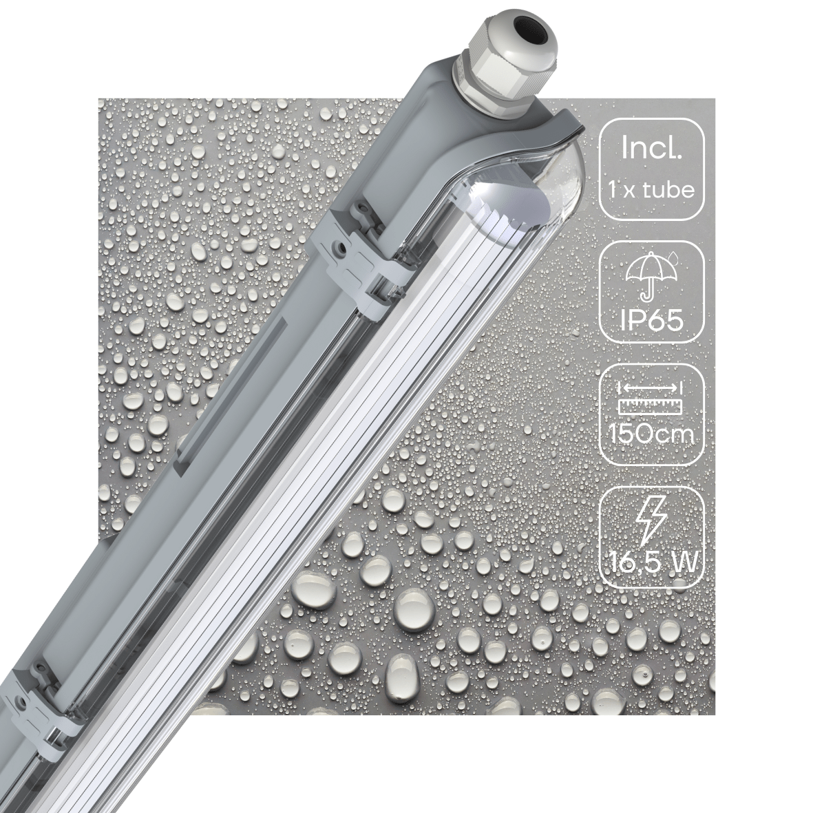 LED's Light Complete LED TL lamp met LED buis 150 cm - Binnen en buiten - 3060lm - 16.5W - 4000K TL verlichting LED.nl