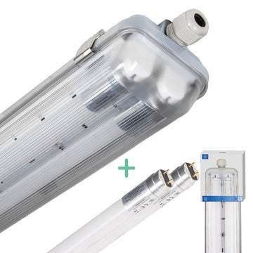 Doppelte LED-Leuchtstofflampe 120 cm – inklusive LED-Röhren – für Innen und Außen – 4260 lm – 4000 K – 2 x 11,5 W – 185 lm/W – Energieeffizienzklasse B - LED.de