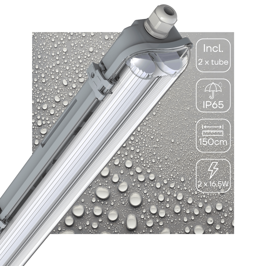 LED's Light Double LED TL lamp 150 cm - complete with LED tubes - Indoor and outdoor - 6200 lm - LED.nl