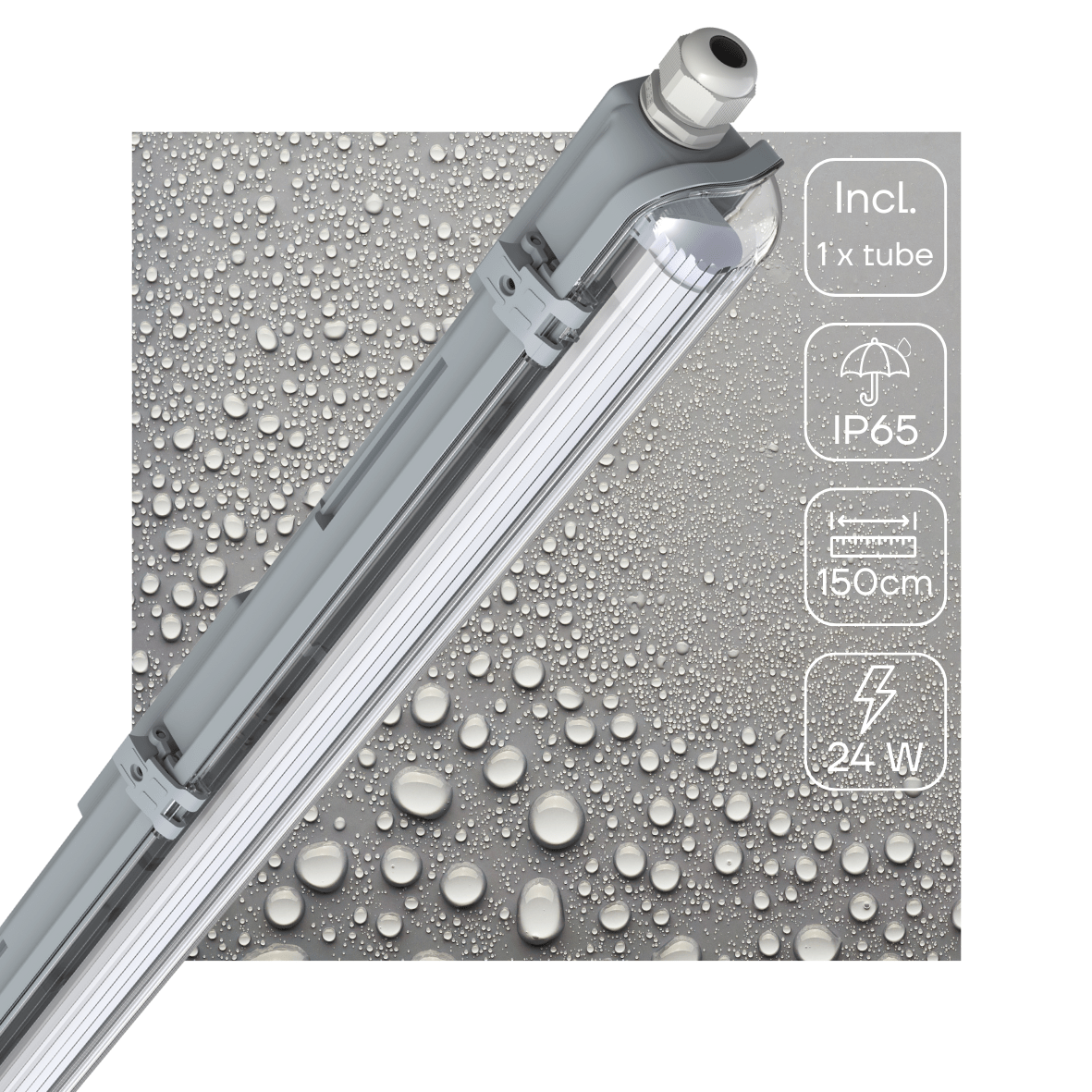 LED's Light LED TL armatuur met lamp 150 cm - Koud wit licht 6500 K - Waterdicht - Complete set TL verlichting LED.nl