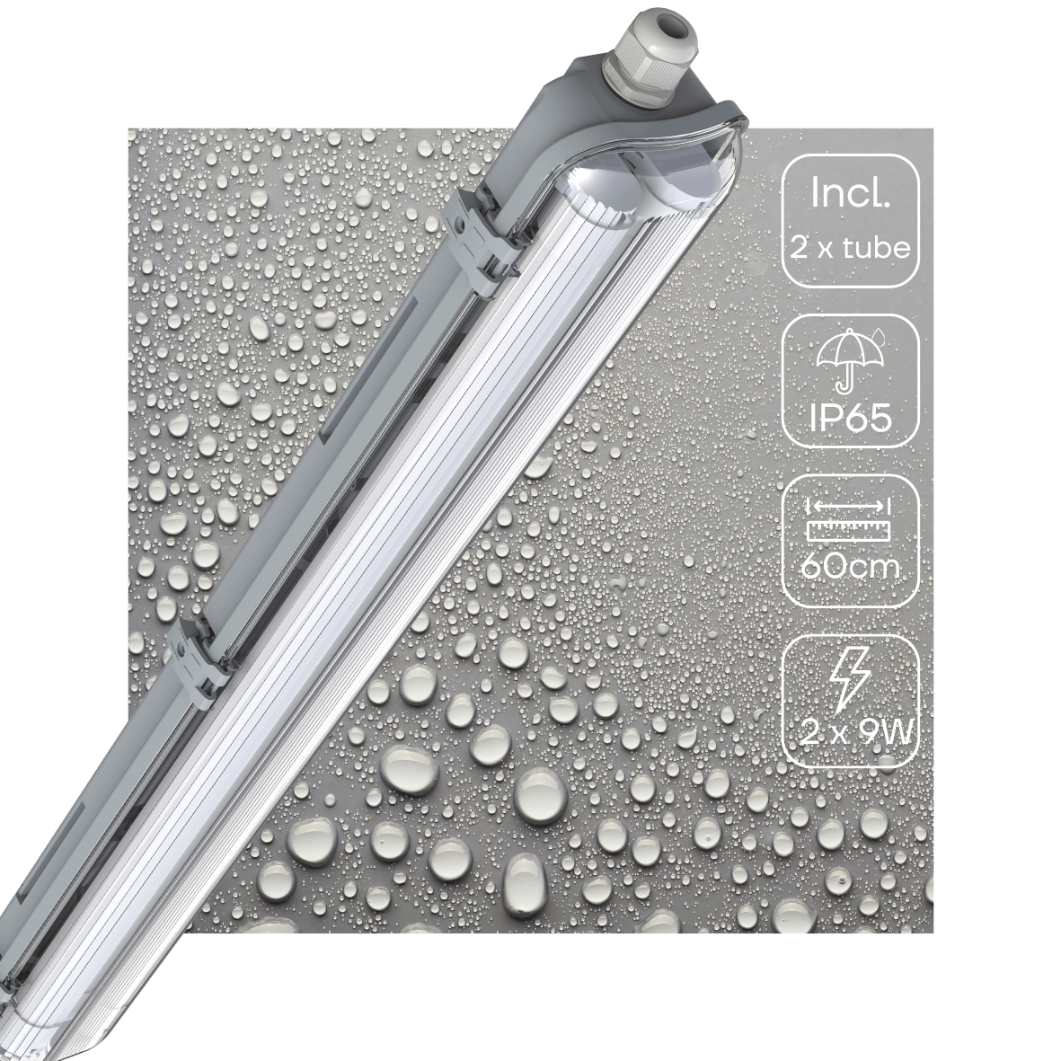 LED's Light LED TL dubbel armatuur 60 cm - Compleet met 2 LED TL buizen 60 cm - 2160lm TL verlichting LED.nl