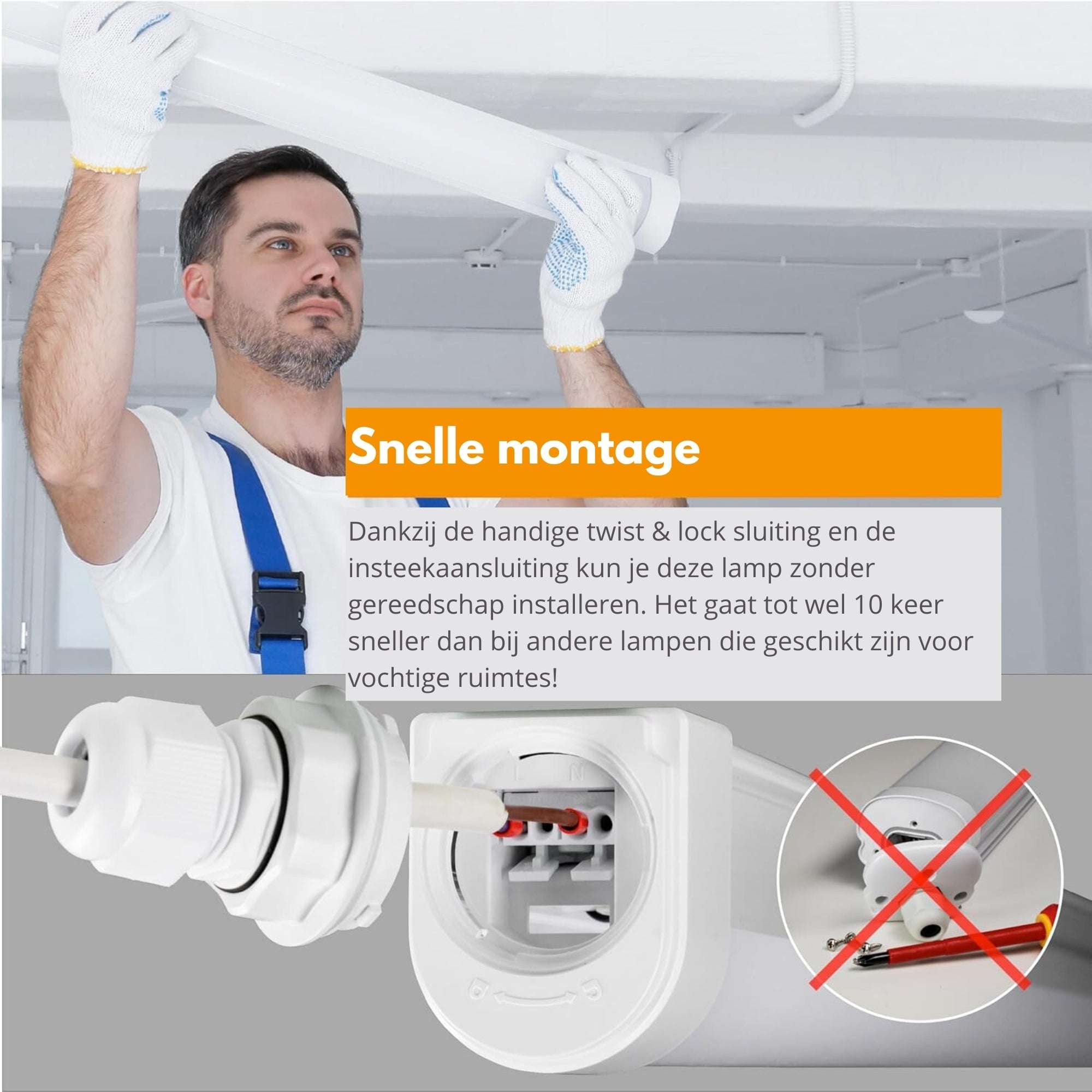 4 PACK - LED's Light LED TL lamp compleet - Koppelbaar tot 10 lampen - Waterdicht - 36W, 120cm, 4320lm 4000K - IP65 IK08 TL verlichting LED.nl