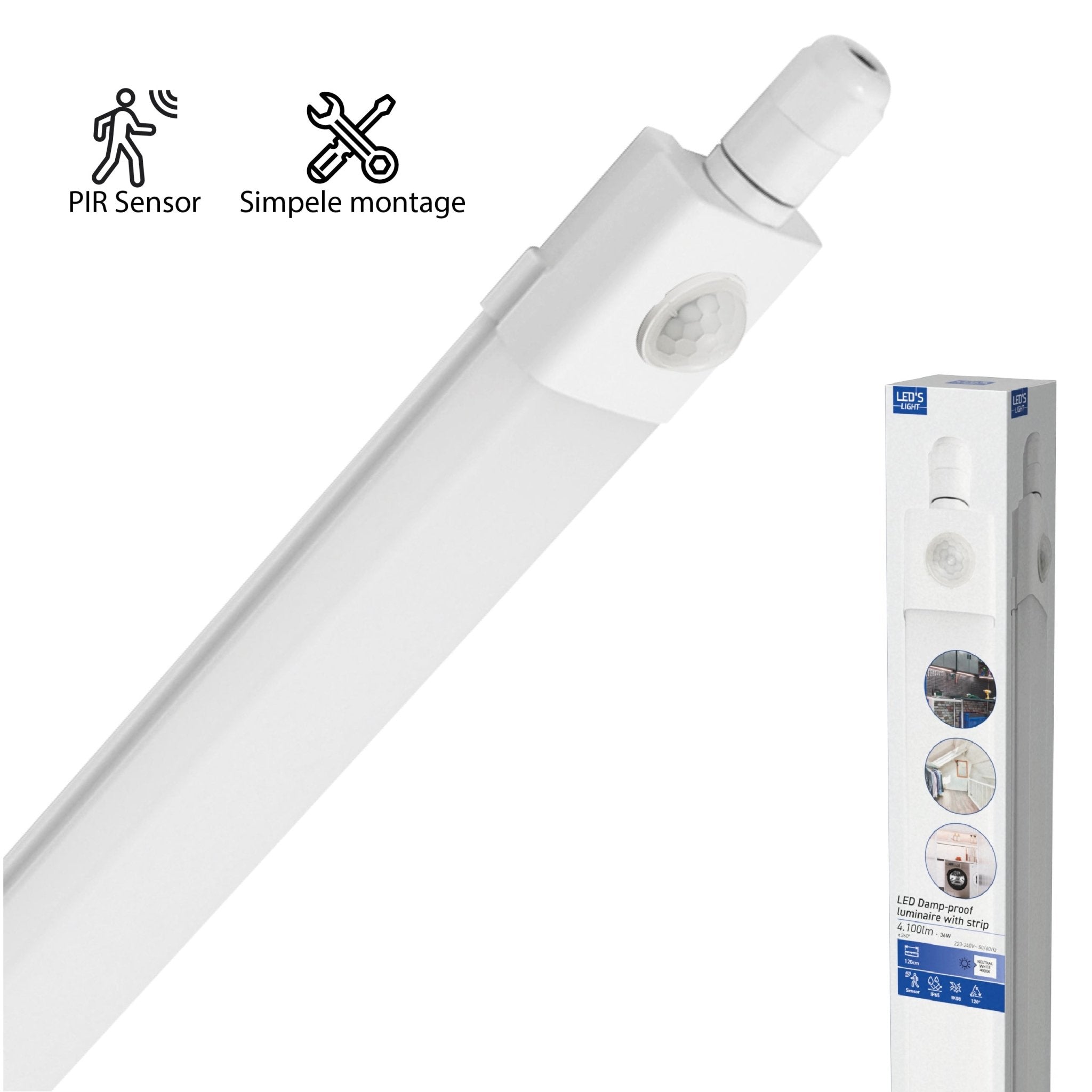 LED's Light LED TL verlichting met sensor 120 cm - Bewegingssensor en bewegingsdetectie - 4100 lm TL verlichting LED.nl