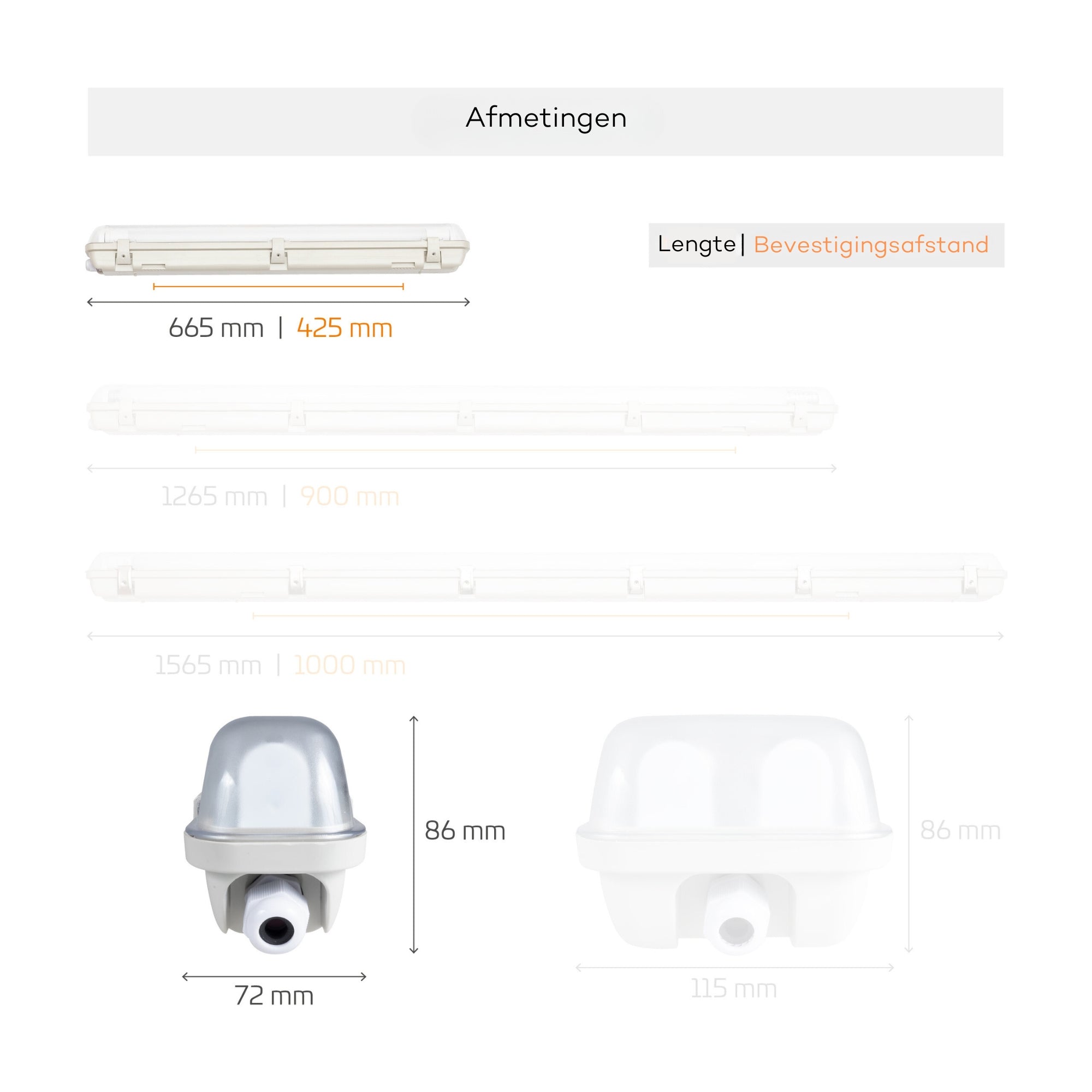 LED's Light LED TL verlichting met sensor 60 cm - Bewegingssensor en nachtsensor - Waterdicht - 1100 lm TL verlichting LED.nl