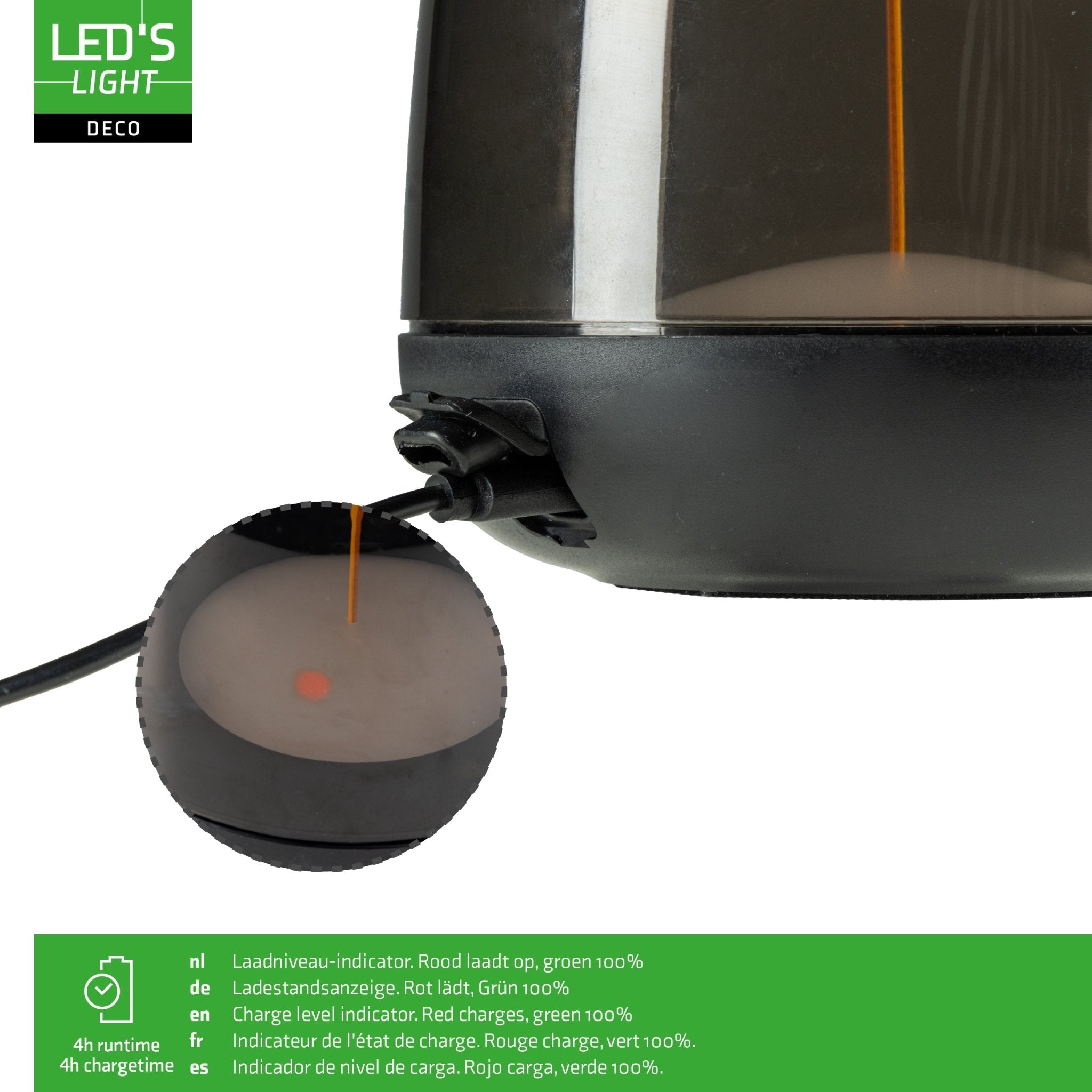 LED's Light Oplaadbare tafellamp op accu - lichtspiraal - Binnen & Buiten - RGBW Tafellampenen LED.nl