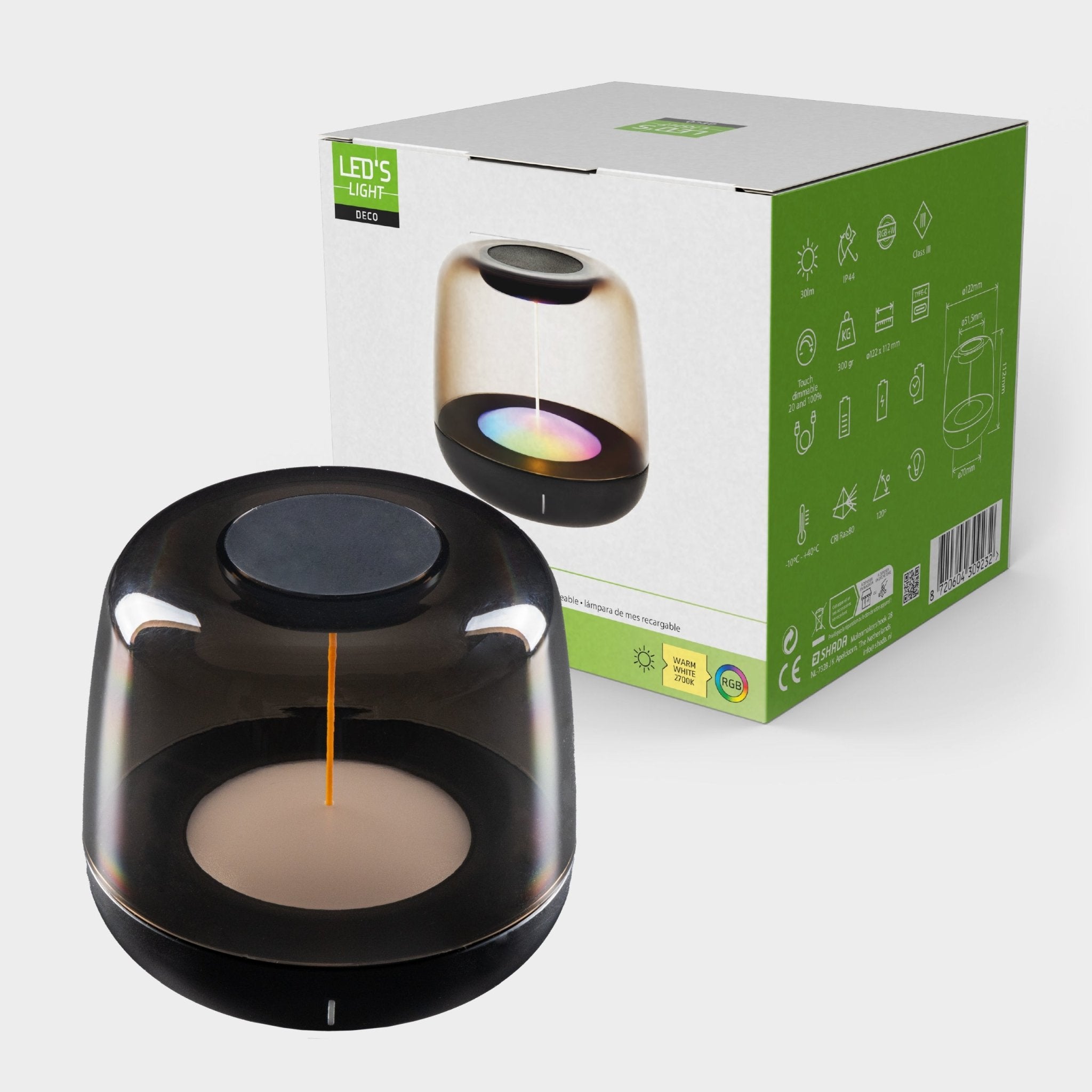 LED's Light Oplaadbare tafellamp op accu - lichtspiraal - Binnen & Buiten - RGBW Tafellampenen LED.nl