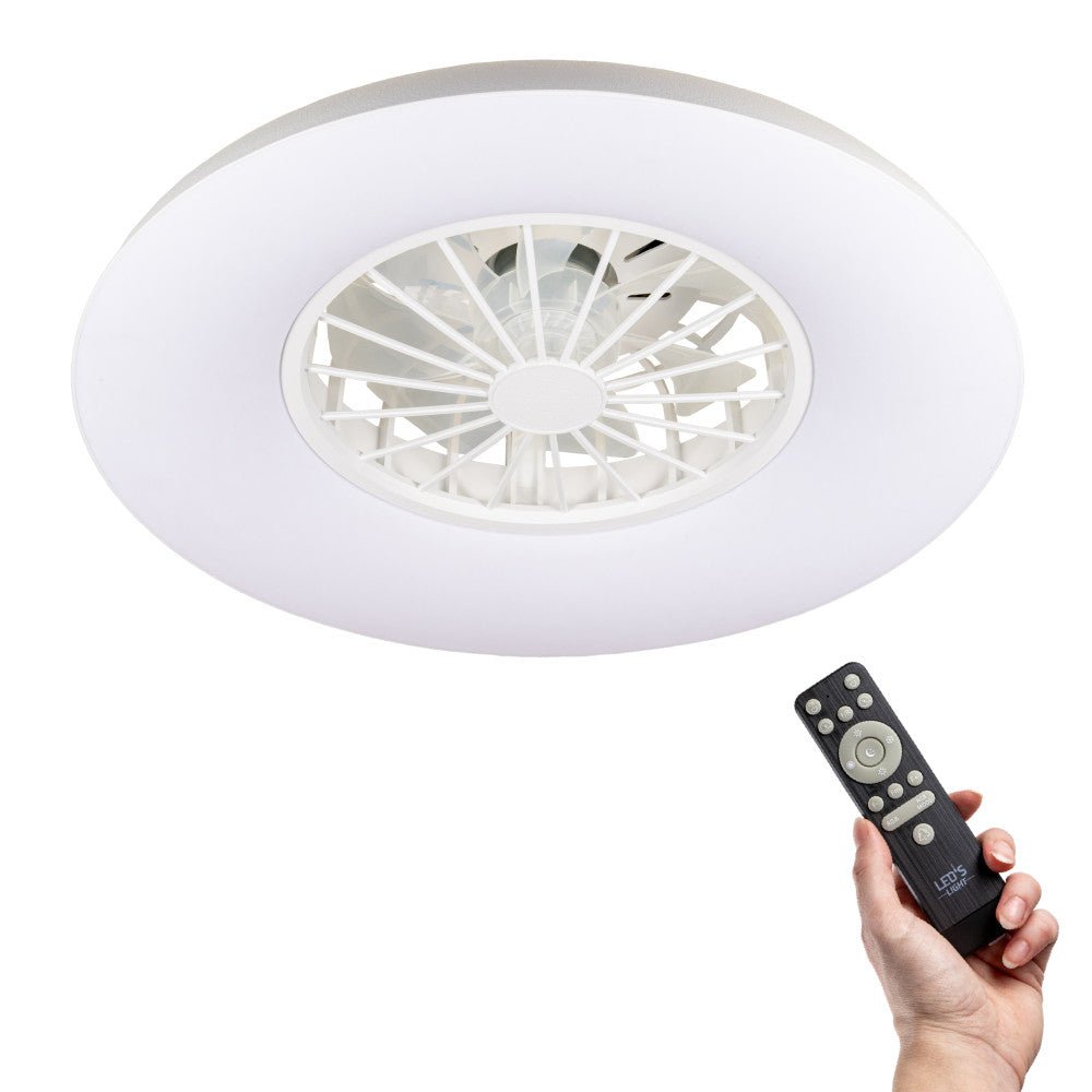 LED's Light Plafondlamp met ventilator RGB - 39W 3300lm 2700K/6500K/RGB - Ø485mm IP20 - Dimbaar Plafondventilatoren LED.nl