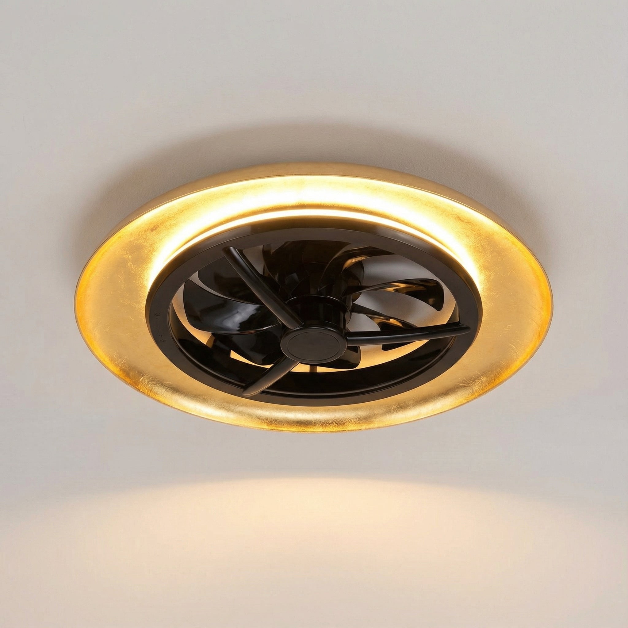 LED's Light Plafondventilator met lamp Goud met Zwart 55W 4300lm 1800K/4000K 55cm - LED.nl