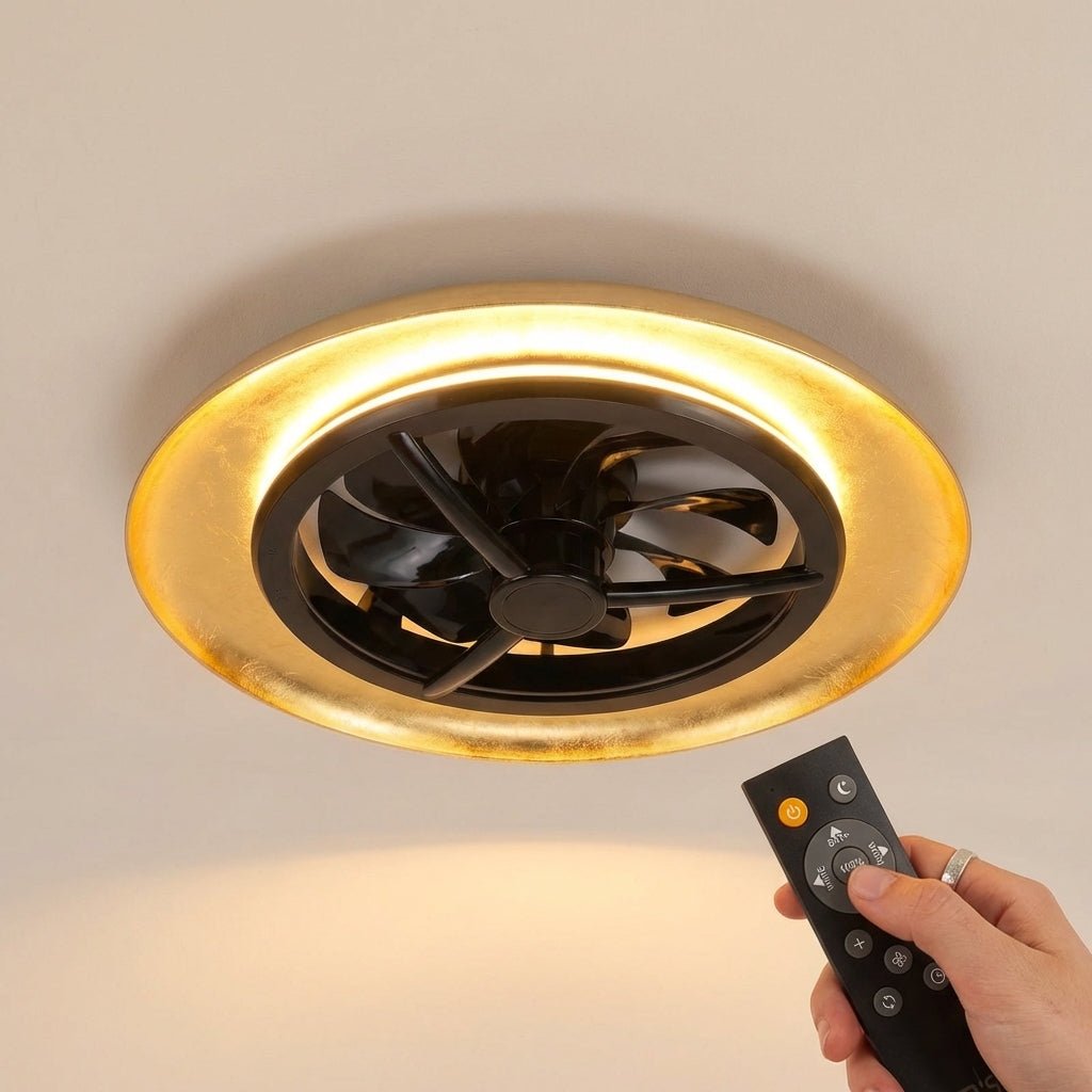 LED's Light Plafondventilator met lamp Goud met Zwart 55W 4300lm 1800K/4000K 55cm - LED.nl