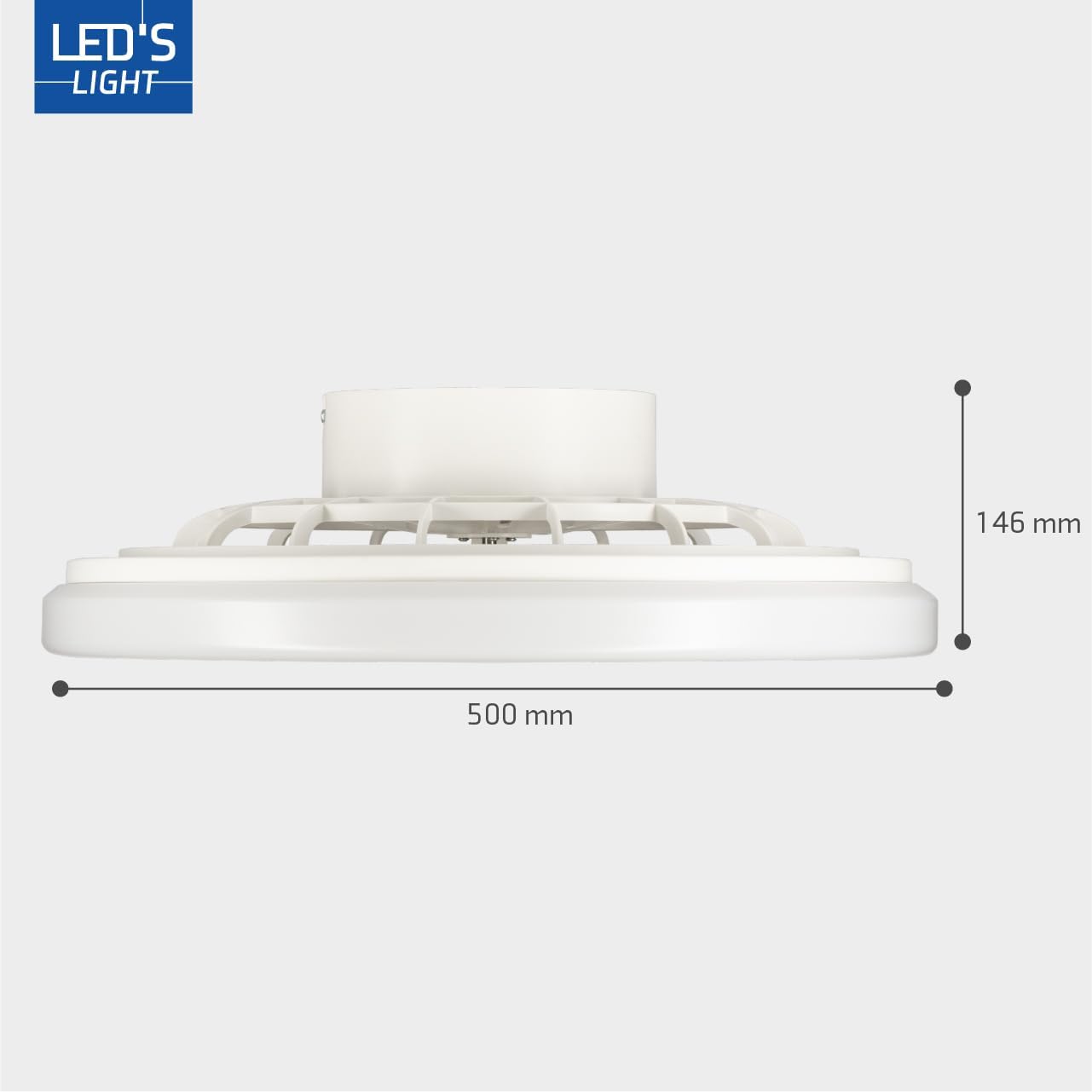 LED’s Light plafondventilator met verlichting 48 cm – Ventilatiesnelheid en bediening met afstandsbediening - Wit Plafondventilatoren LED.nl