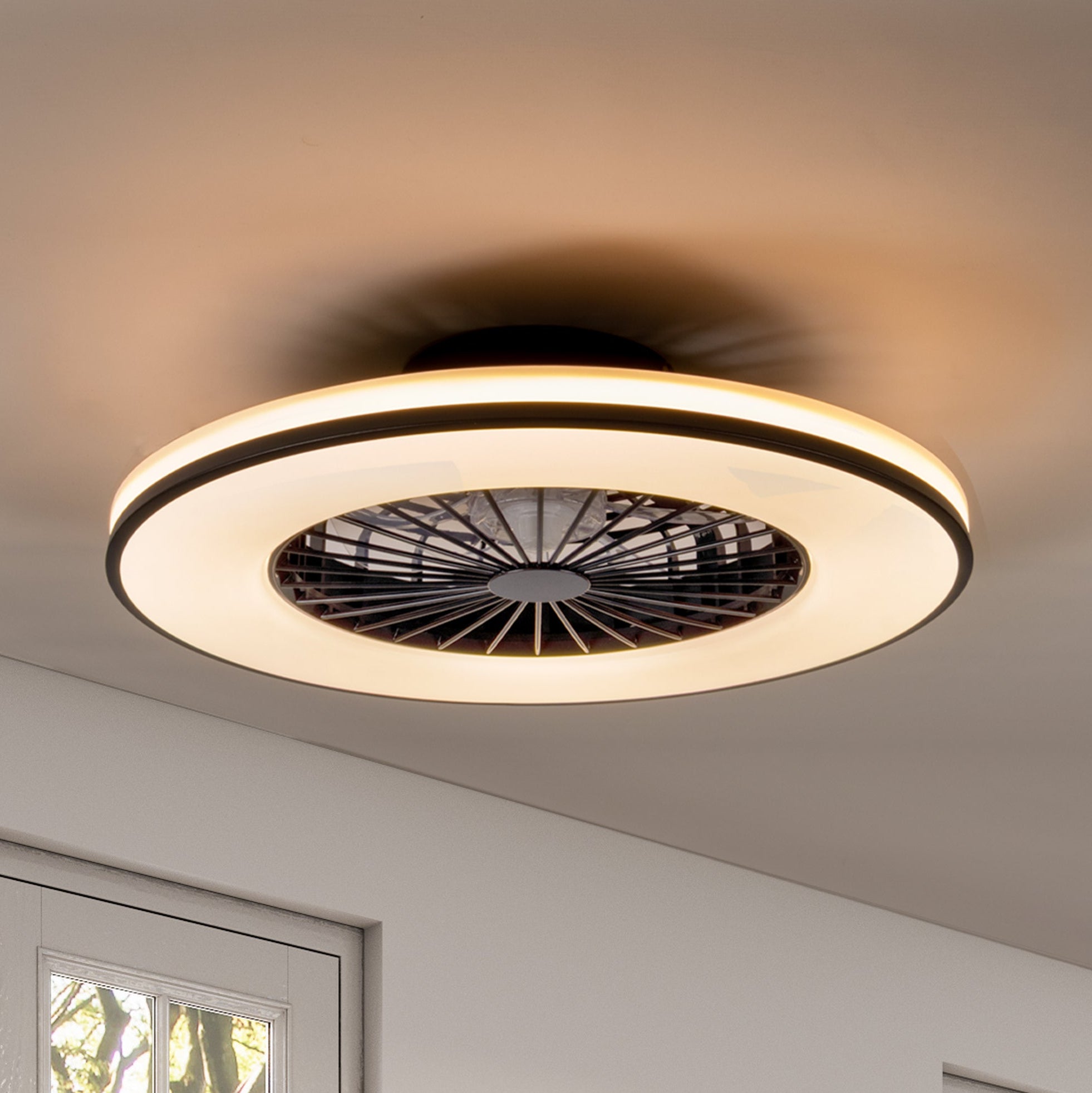 LED's Light Plafondventilator met verlichting zwart - 48,5 cm Plafondventilatoren LED.nl