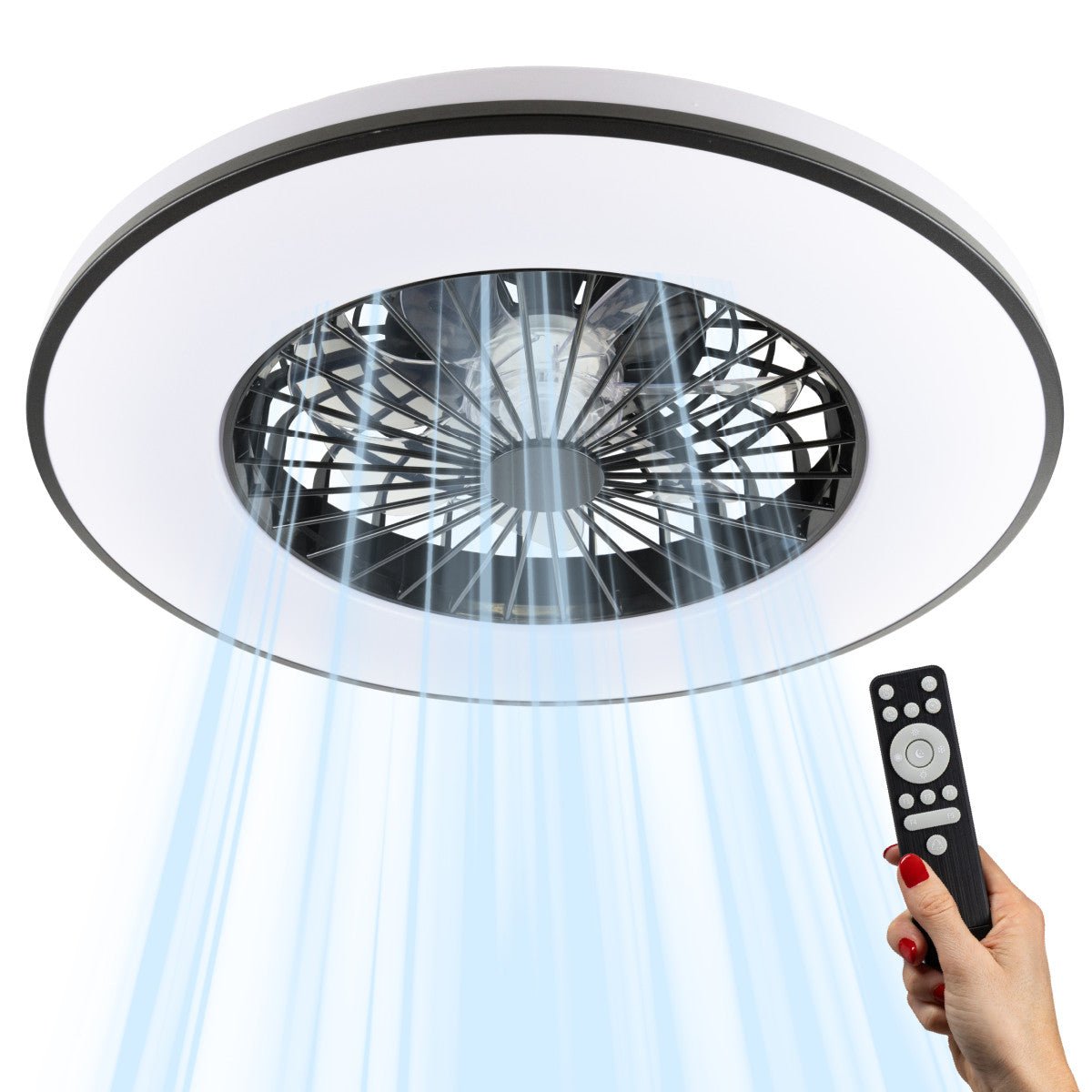 LED's Light Plafondventilator met verlichting zwart - 48,5 cm Plafondventilatoren LED.nl