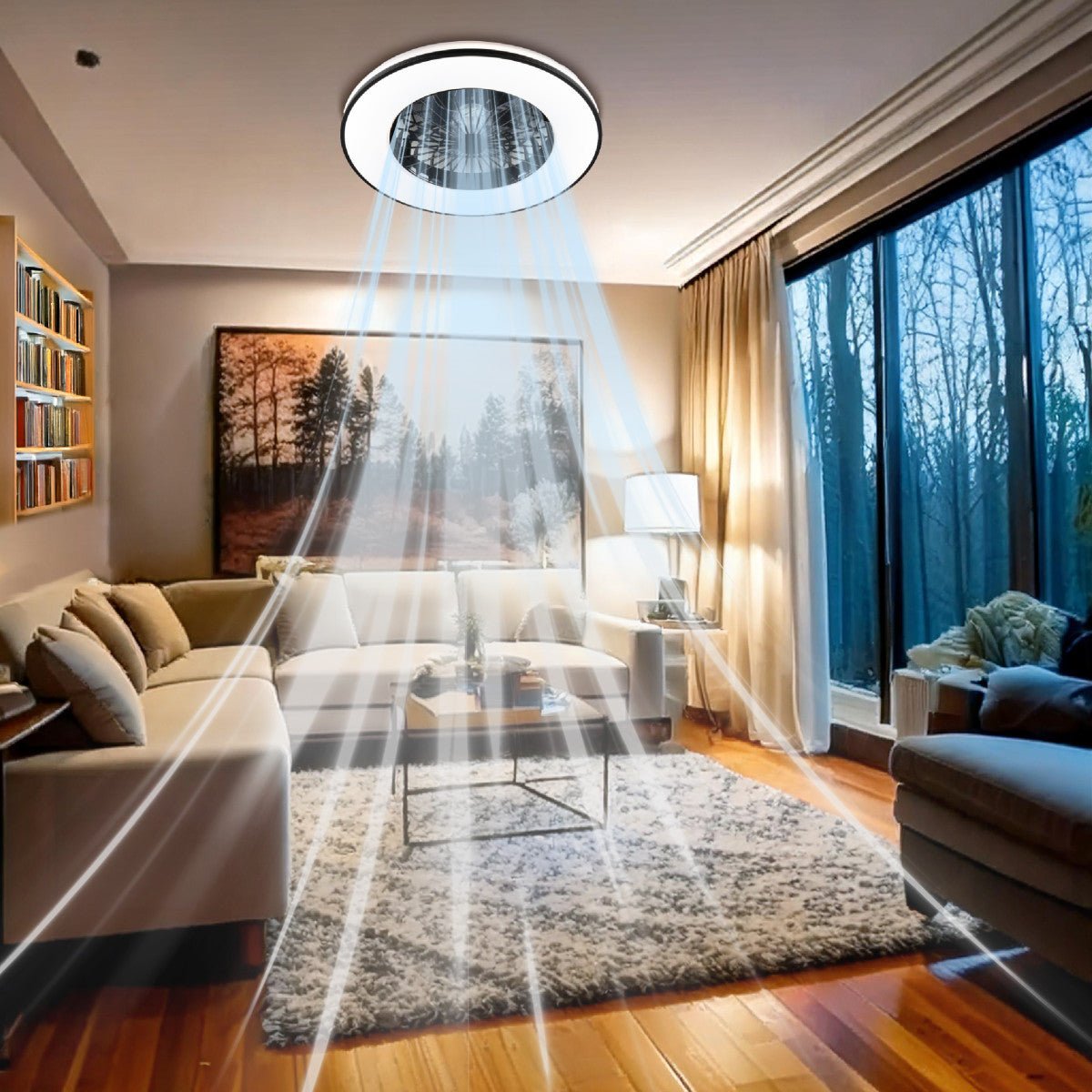 LED's Light Plafondventilator met verlichting zwart - 48,5 cm Plafondventilatoren LED.nl