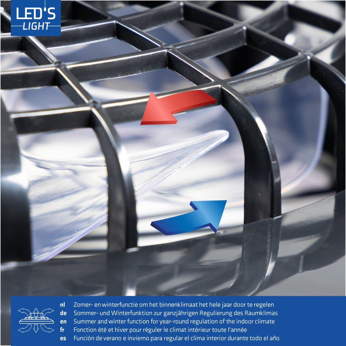 LED's Light Plafondventilator met verlichting zwart - 48,5 cm Plafondventilatoren LED.nl