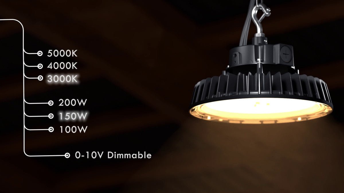 LED's Light pro High Bay - 200W 30000lm powerselect dimbaar CCT 3000K/4000K/5000K - Lumileds LED - Sosen Driver High bays LED.nl