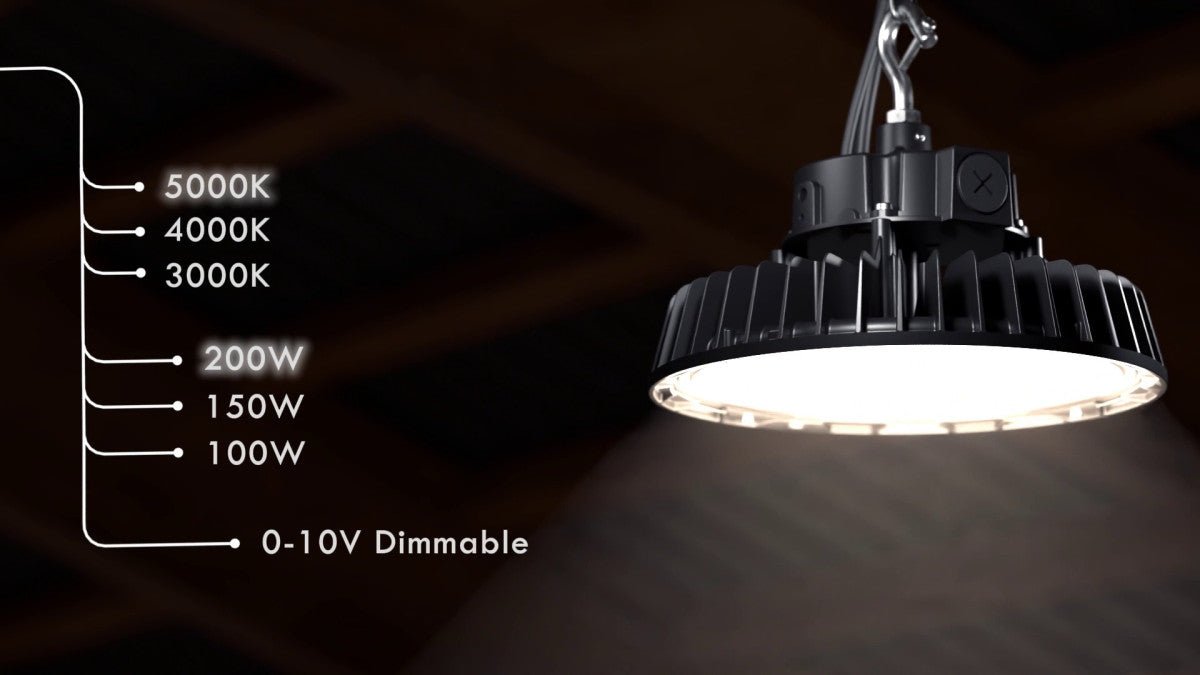 LED's Light pro High Bay - 200W 30000lm powerselect dimbaar CCT 3000K/4000K/5000K - Lumileds LED - Sosen Driver High bays LED.nl