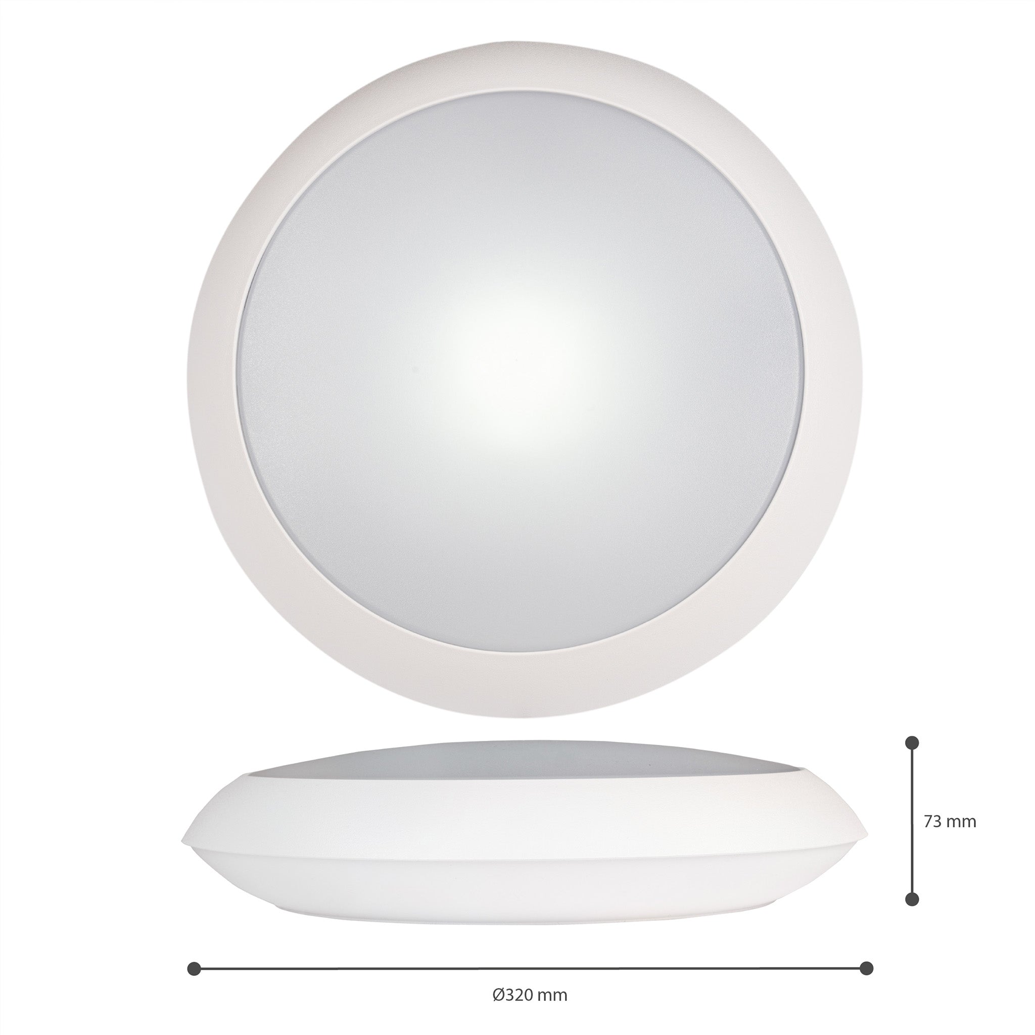 LED's Light Pro Plafondlamp 2050 met sensor - Lichtkleur en lichtsterkte dimbaar - Waterdicht - Ø 30 cm Plafondlampen Led.nl