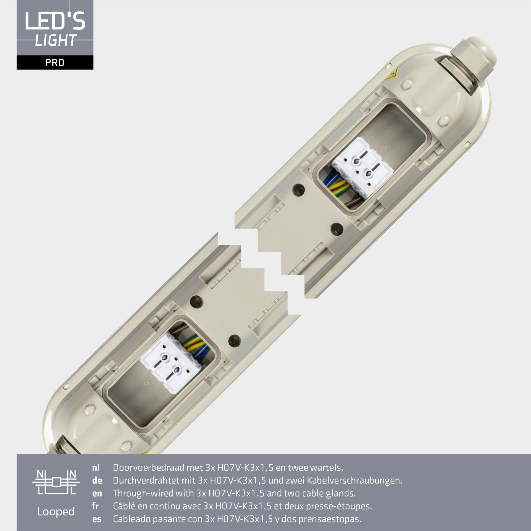 LED's Light Pro Premium Koppelbaar LED TL armatuur 40W 150cm 6400lm 4000K 160lm/w TL verlichting LED.nl