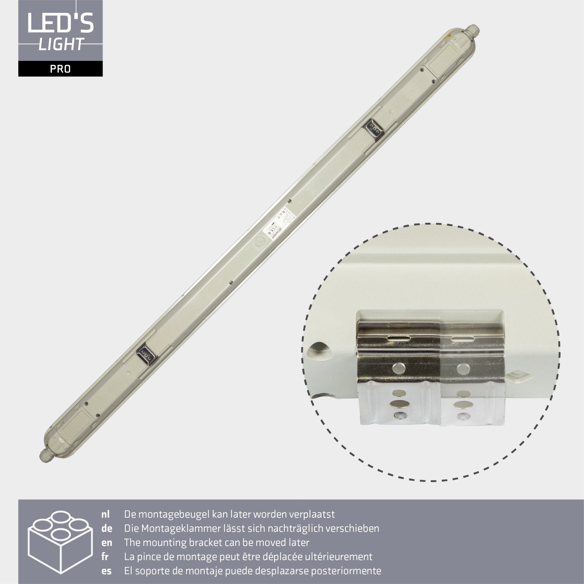 LED's Light Pro TL armatuur compleet 60 cm - Koppelbaar - IP65 Waterdicht - 2400 lm - 15W - 160lm/w TL verlichting LED.nl