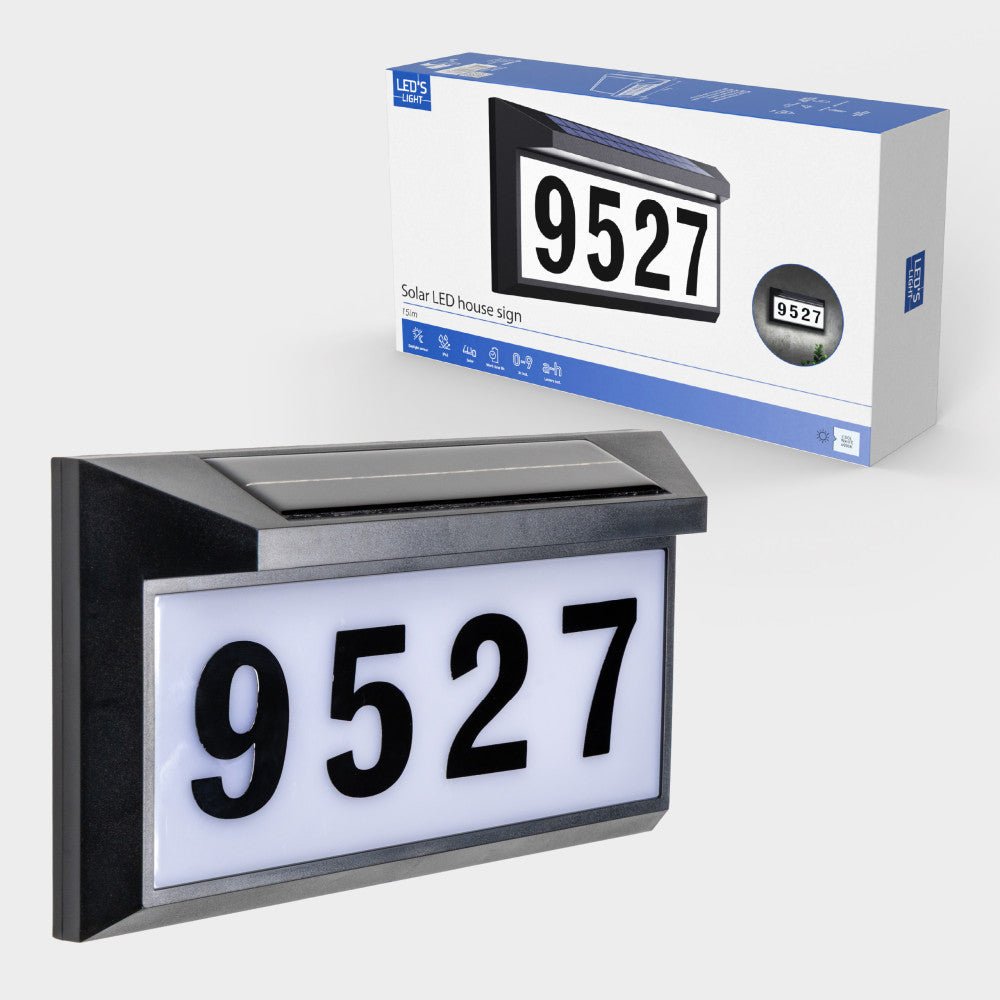 LED's Light zonnepaneel Solar-LED huisnummerbord set Wandlampen LED.nl