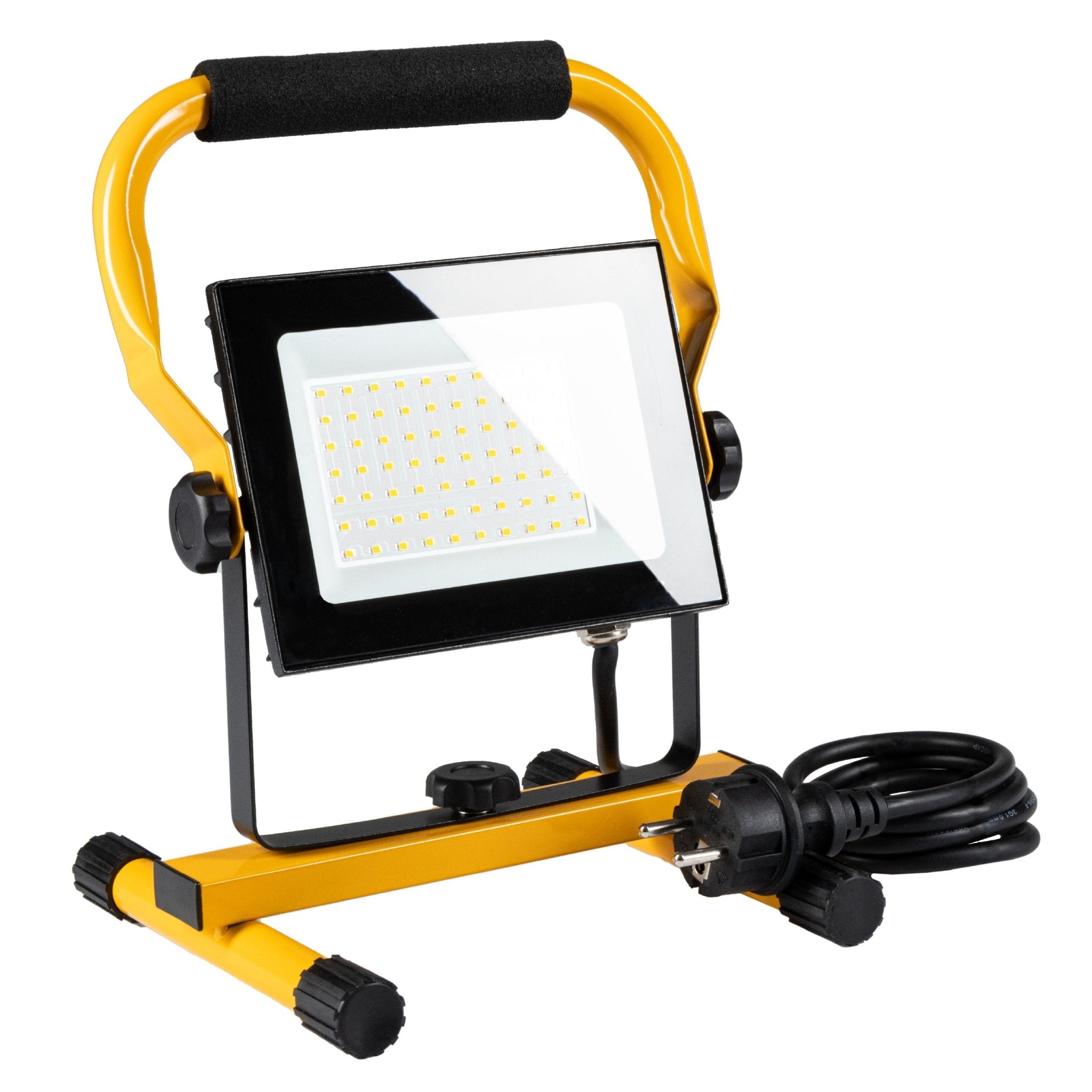 LED's Work 50W Bouwlamp Werklamp Bedraad 4900lm - Verstelbare beugel - Waterdicht (IP65) - Zwart geel Werklampen LED.nl