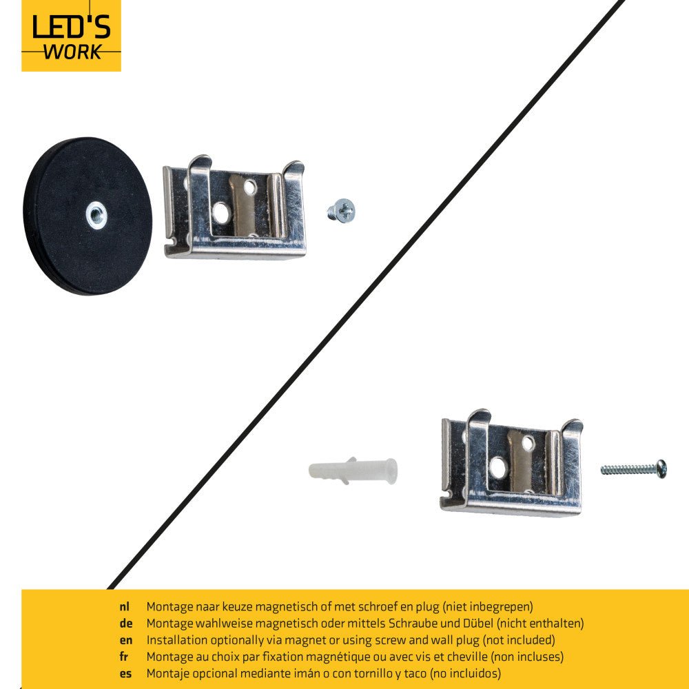 LED's Work LICHTSLANG Accessoire - Magneet - 19mm Ø47mm - Zwart Accessoires LED.nl
