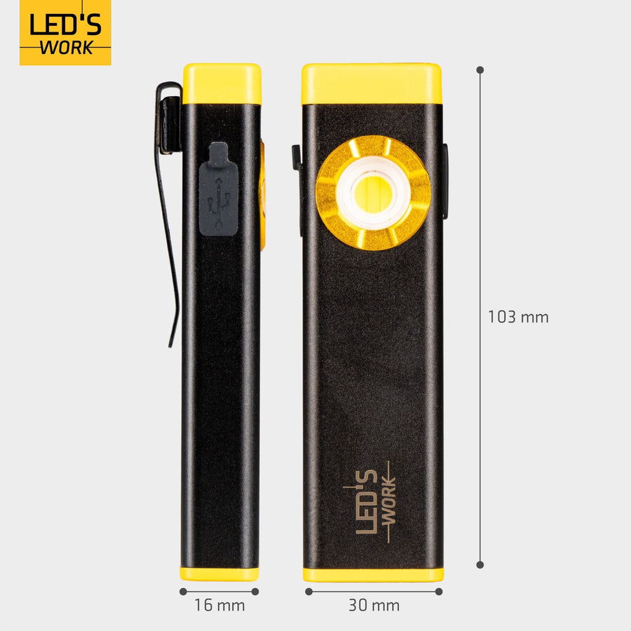 LED's Work Wiederaufladbare LED-Mini-Taschenlampe mit 3 Leuchtmodi (100, 500 und 700 Lumen) - LED.de