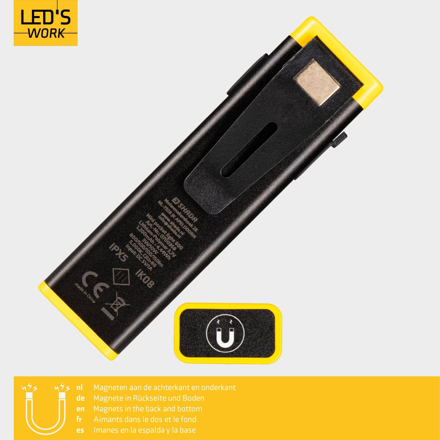 LED's Work Wiederaufladbare LED-Mini-Taschenlampe mit 3 Leuchtmodi (100, 500 und 700 Lumen) - LED.de