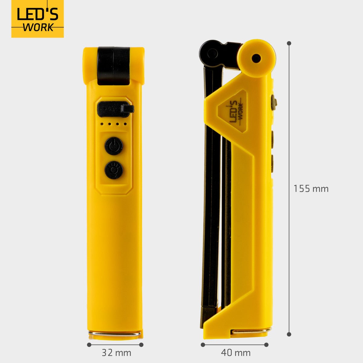 LED's Work Oplaadbare LED Werklamp op accu 600 - Werkt draadloos - Met magneet en haak Bouwlampen Led.nl