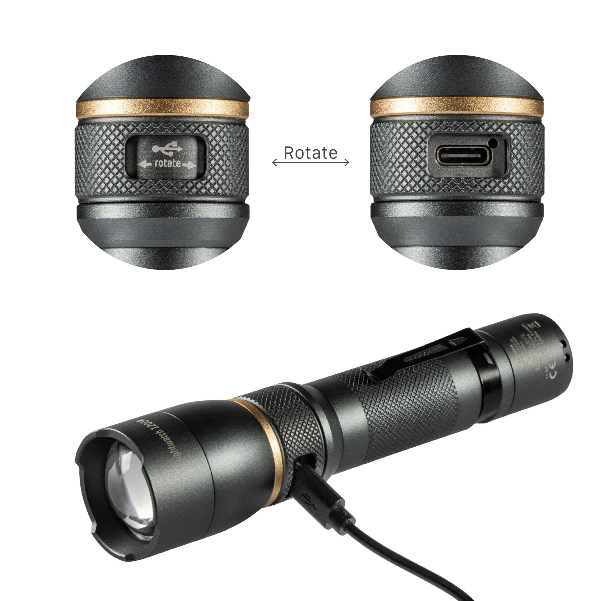 LED's Work Oplaadbare LED Zaklamp - 1200 Lumen - IPX7 Waterdicht - Met 3 lichtstanden LED.nl