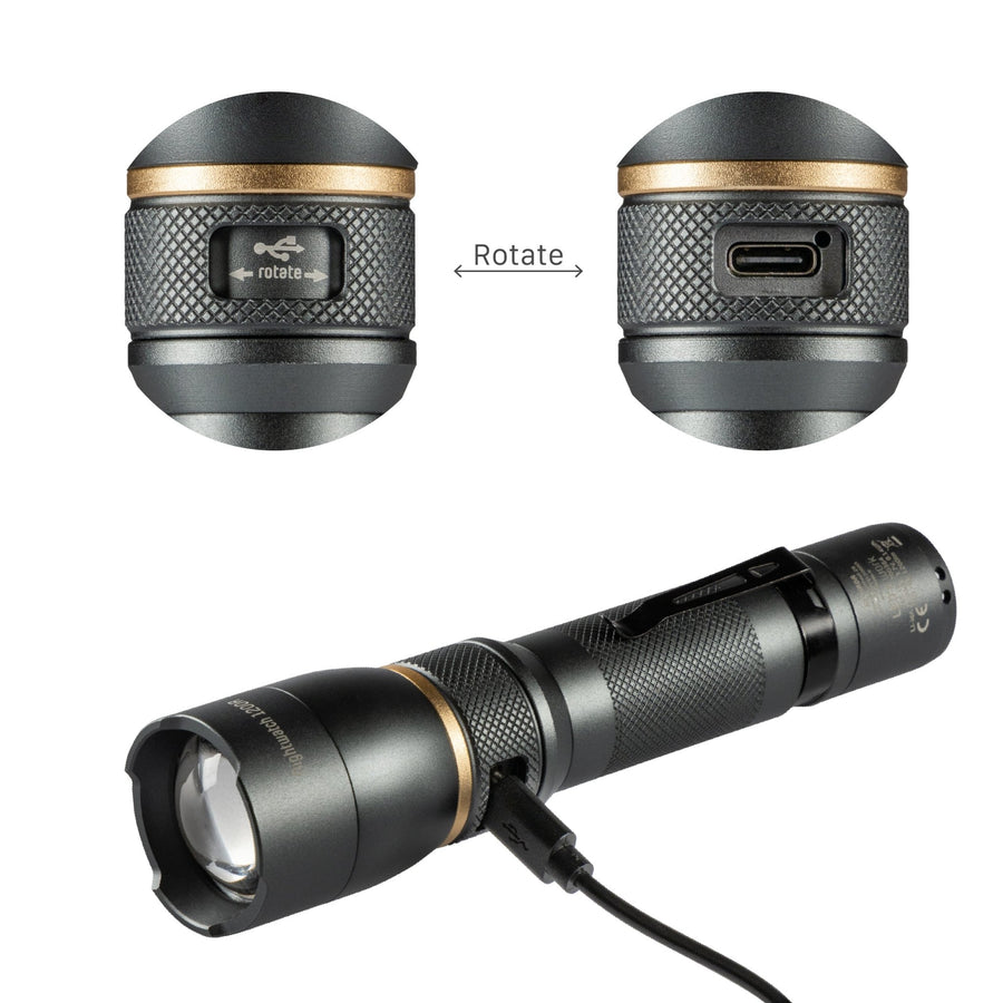 LED's Work Rechargeable LED Flashlight - 1200 Lumen - IPX7 Waterproof - With 3 Light Modes - LED.nl