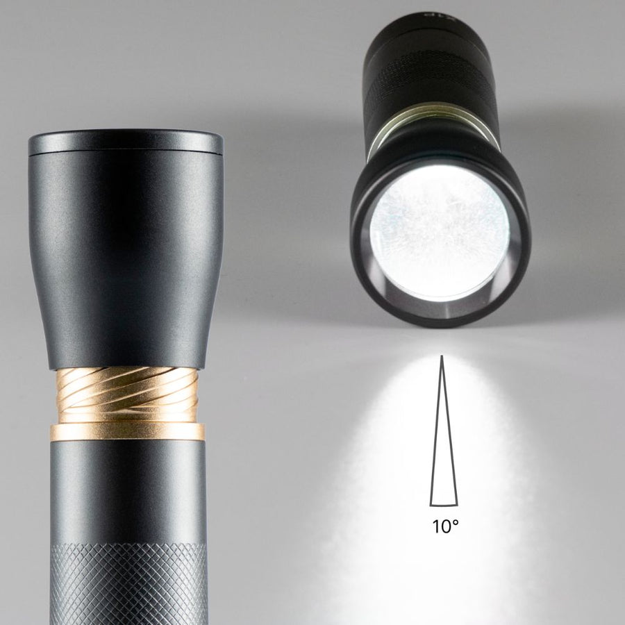 LED-Arbeitstaschenlampe mit Batterien (3x AAA) – 450 Lumen – IPX4 spritzwassergeschützt – Dimmbar in 3 Stufen - LED.de