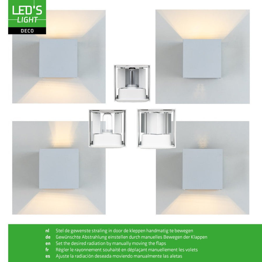 Lumo Cube Weiß – Wandleuchte ohne Leuchtmittel – ohne 1xG9 – IP65 - LED.de