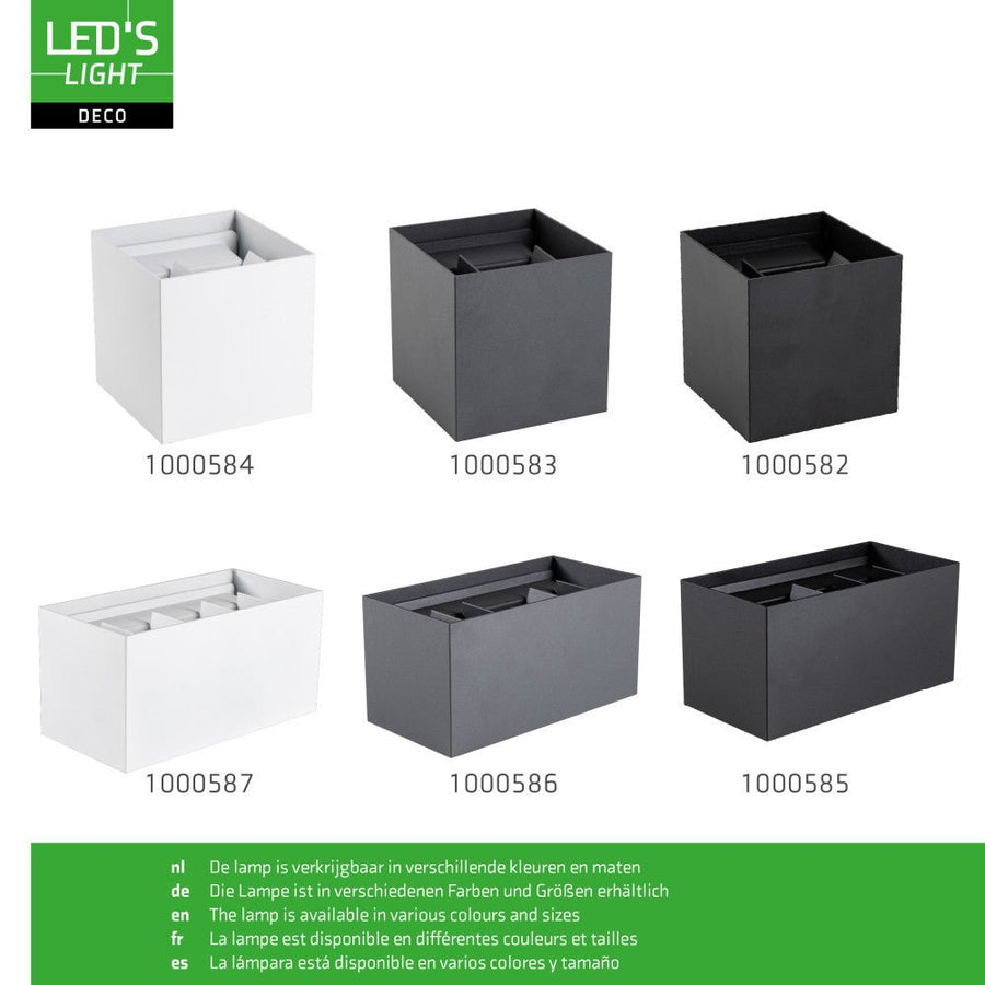 Lumo Cube Black – Wandleuchte ohne Leuchtmittel – ohne 1xG9 – IP65 - LED.de
