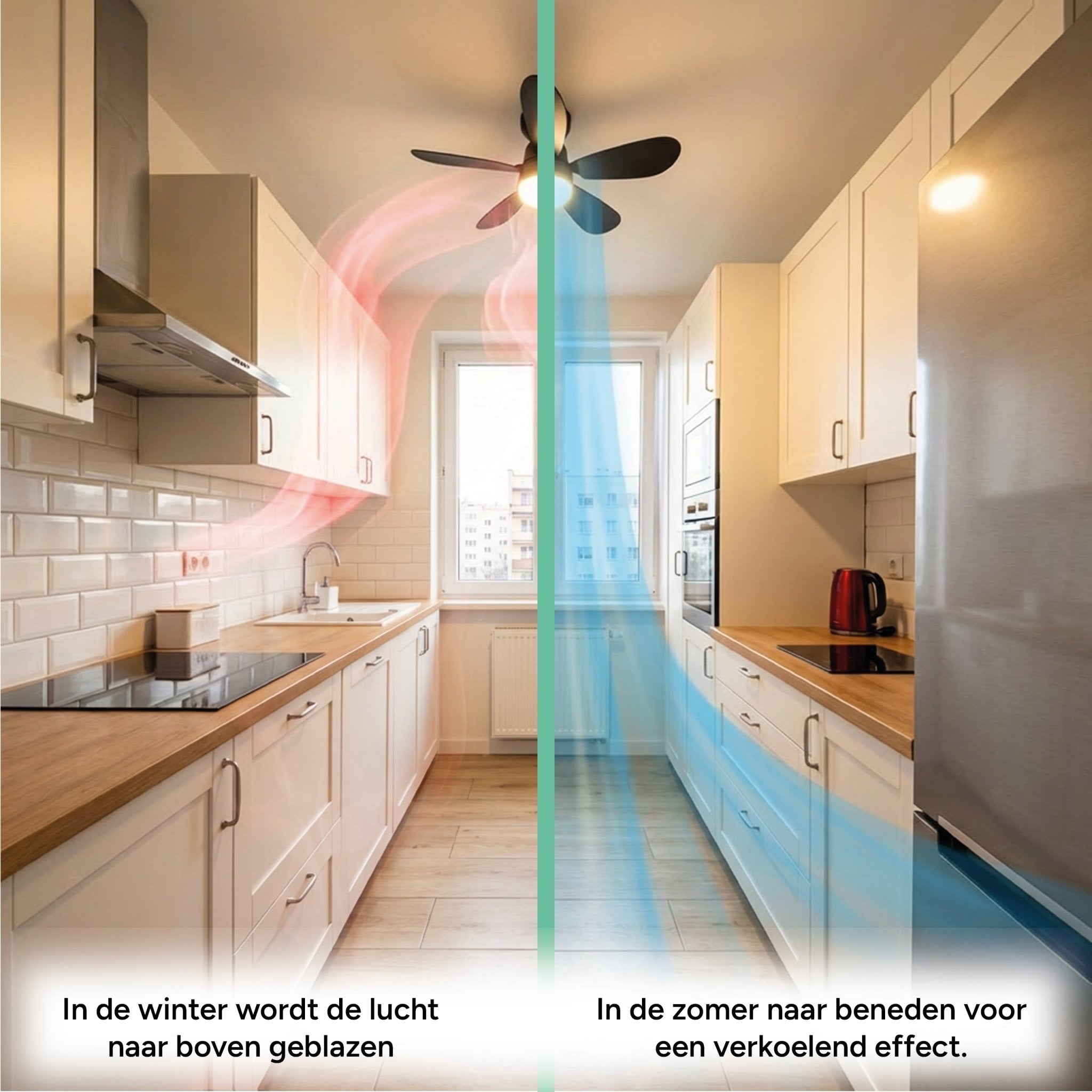 Plafondlamp met ventilator - 25W 1100lm 3000K/6500K Verwijderbare bladen Gemakkelijke installatie Plafondventilatoren LED.nl