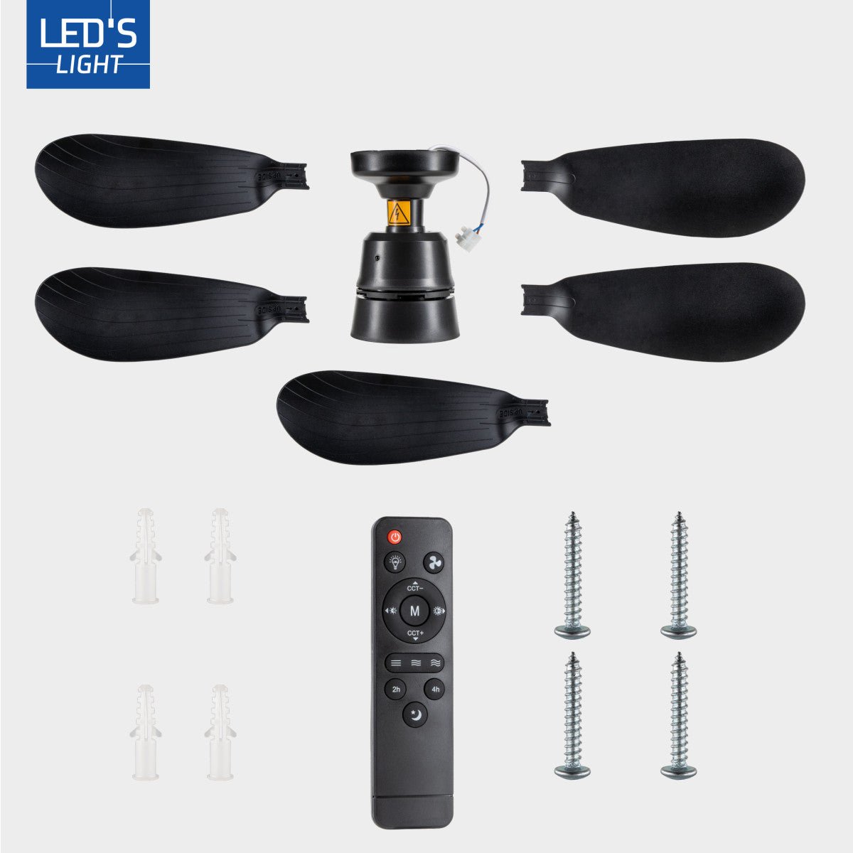 Plafondlamp met ventilator - 25W 1100lm 3000K/6500K Verwijderbare bladen Gemakkelijke installatie Plafondventilatoren LED.nl