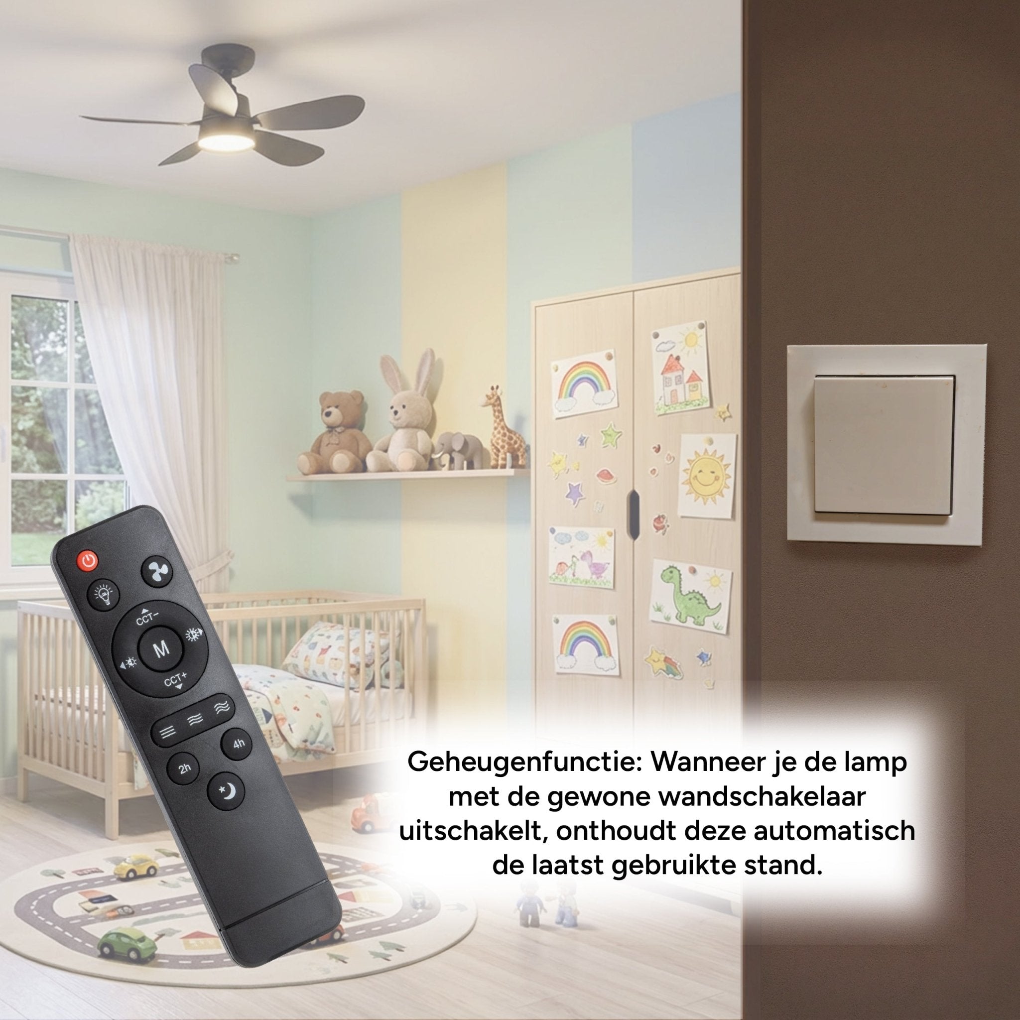 Plafondlamp met ventilator - 25W 1100lm 3000K/6500K Verwijderbare bladen Gemakkelijke installatie Plafondventilatoren LED.nl