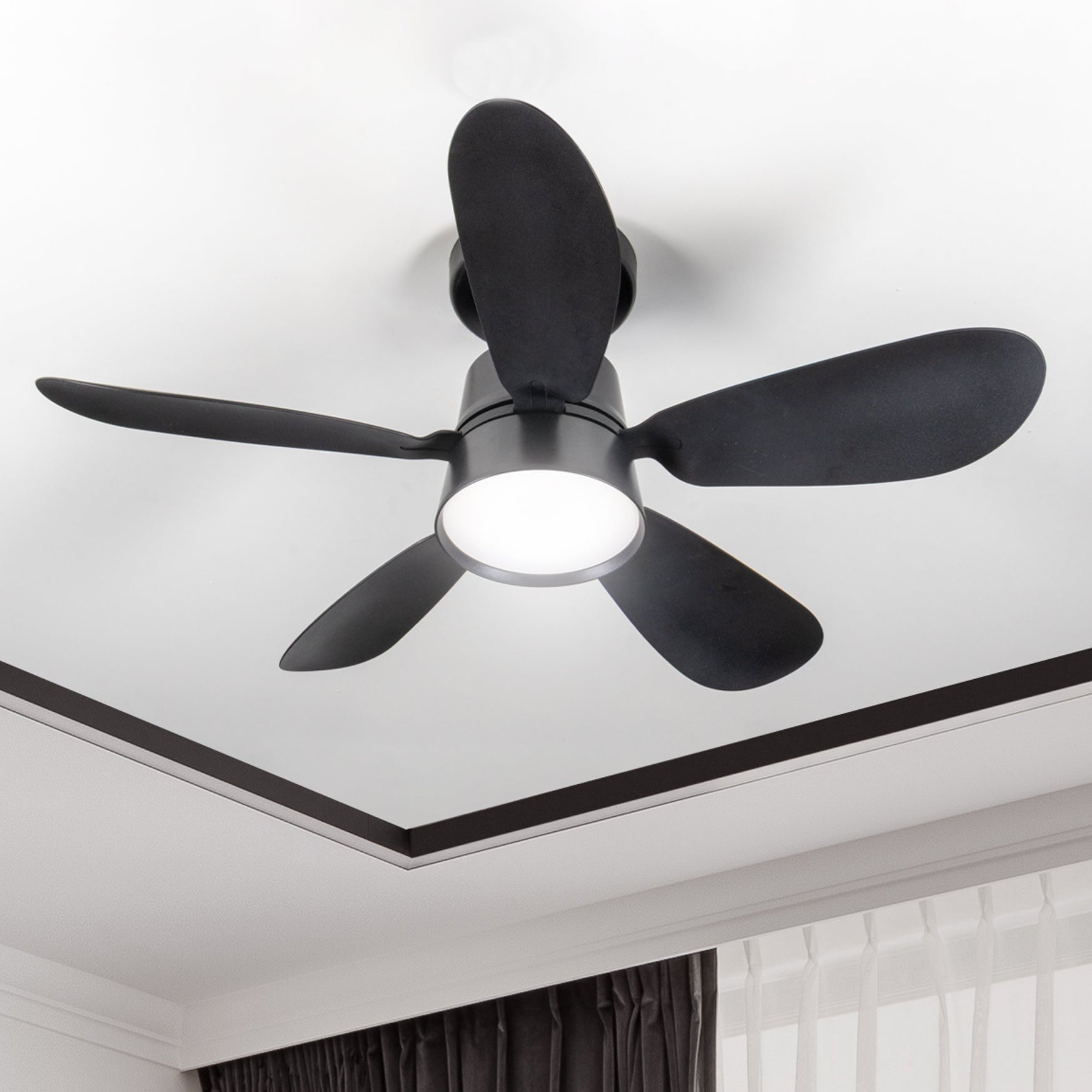 Plafondlamp met ventilator - 25W 1100lm 3000K/6500K Verwijderbare bladen Gemakkelijke installatie Plafondventilatoren LED.nl